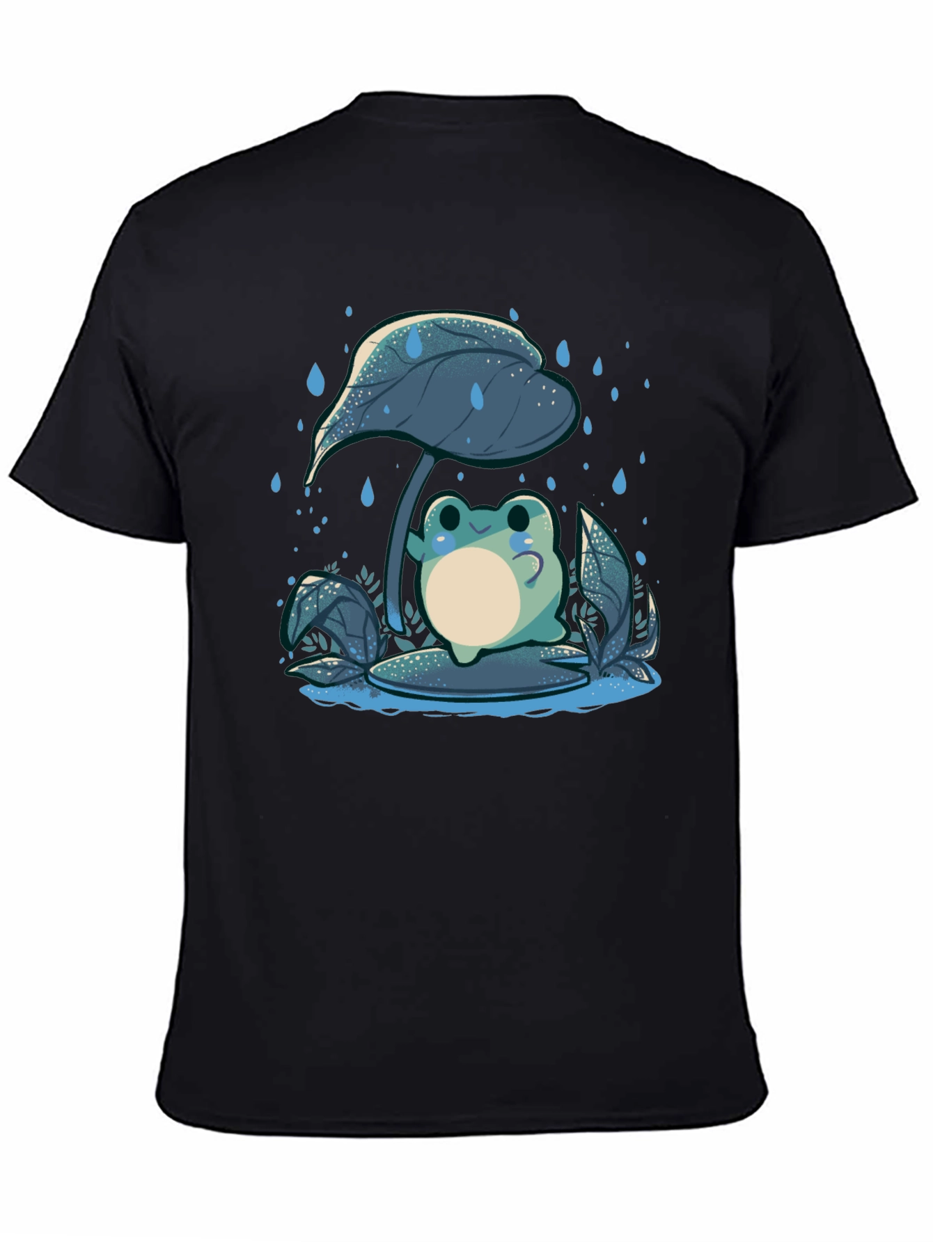Black Frog Under Leaf Graphic Tee view 4