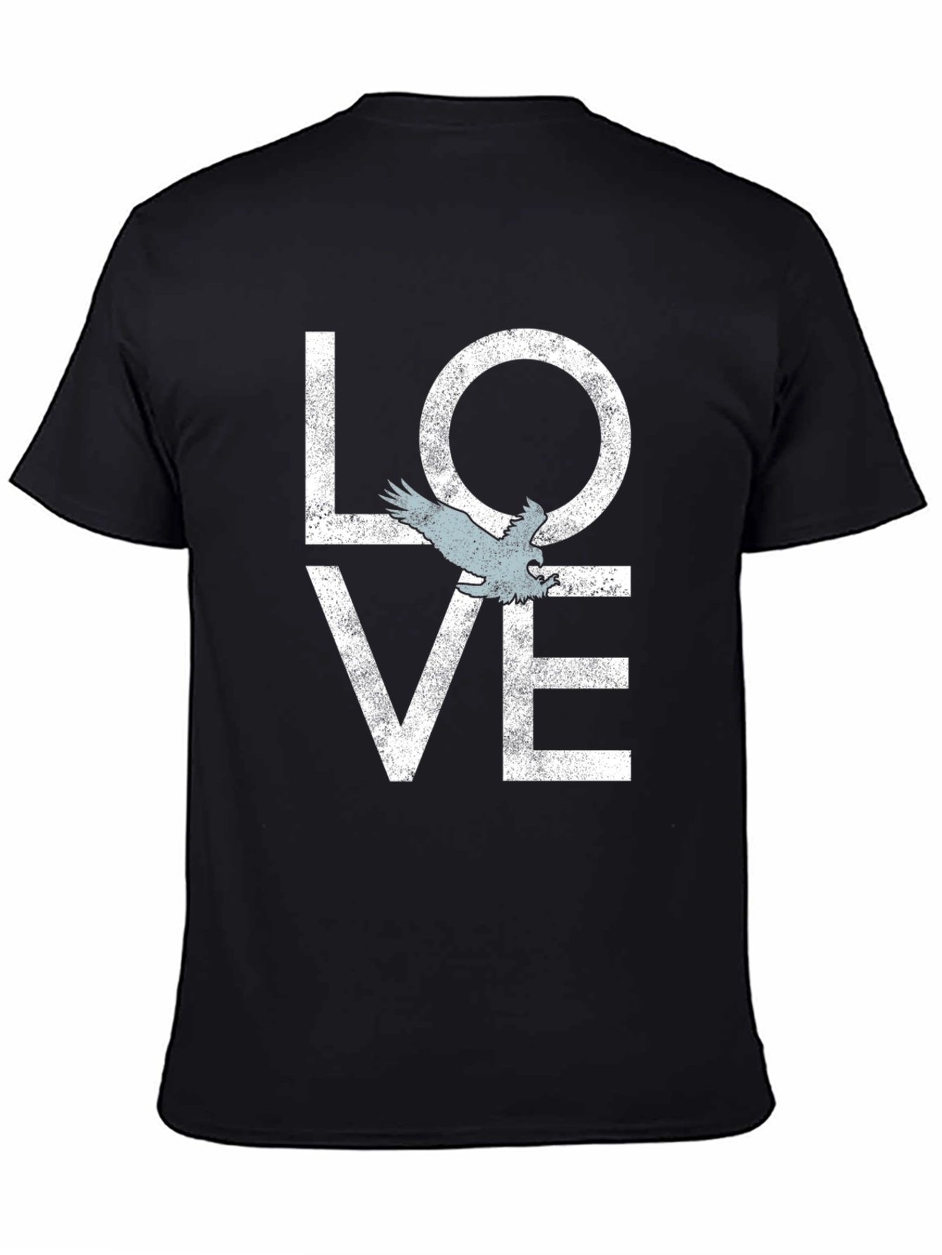 Black Love Bird Graphic Tee - Soft Black Cotton Shirt view 4
