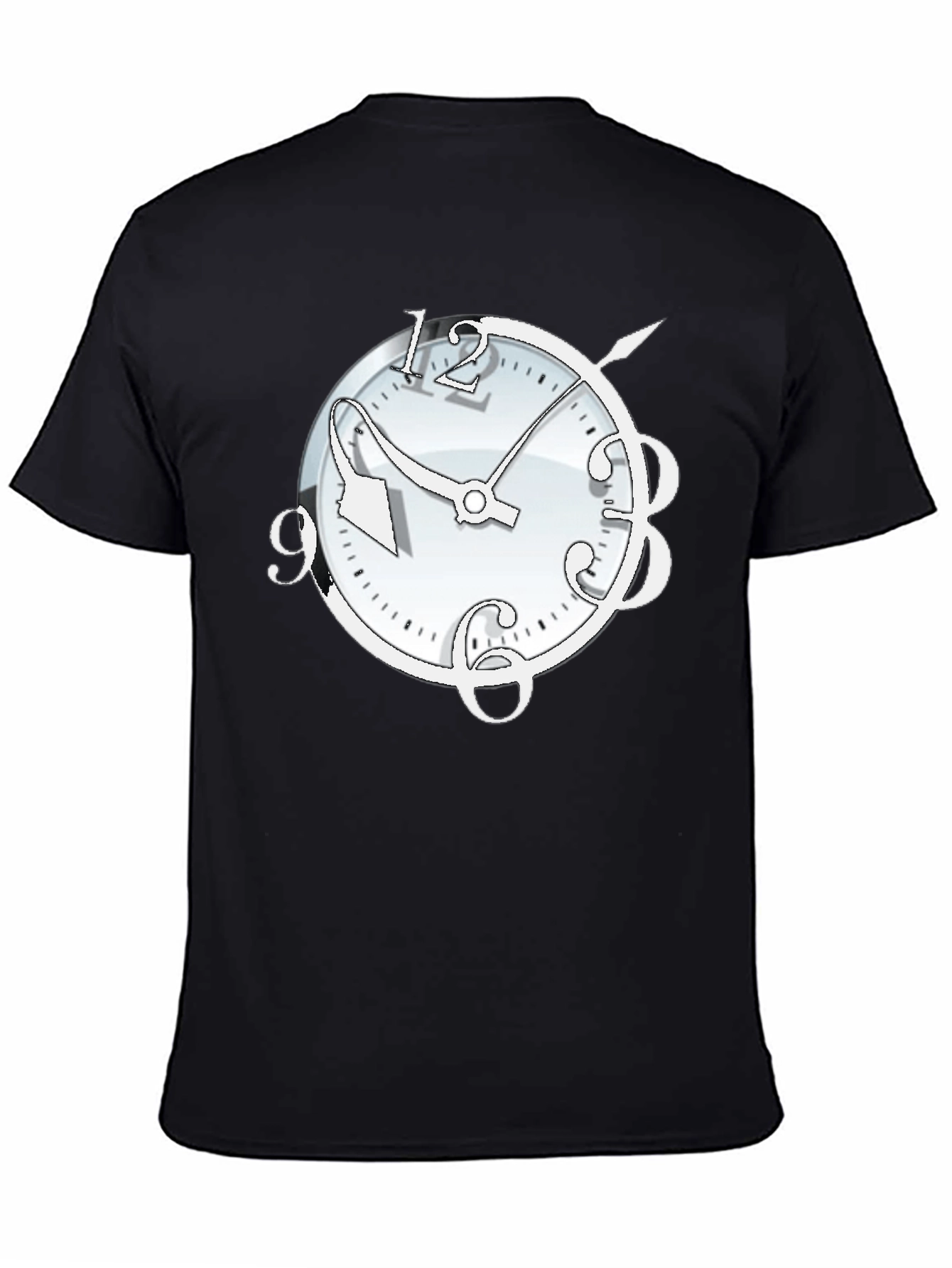 Black Surrealist Clock Graphic T-Shirt - Time Bender view 4
