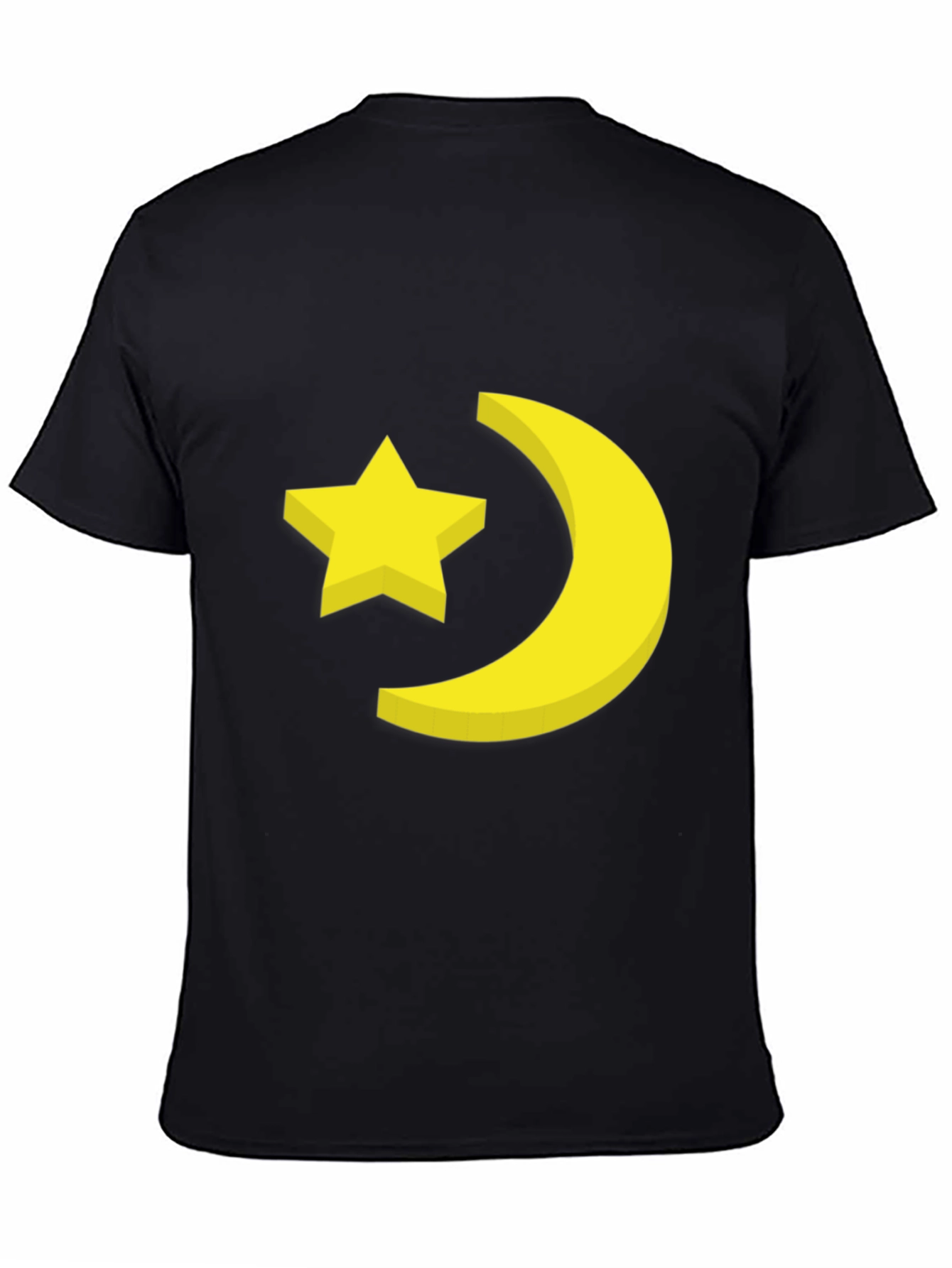 Black Star & Moon Graphic Tee - Stylish Black T-Shirt view 4