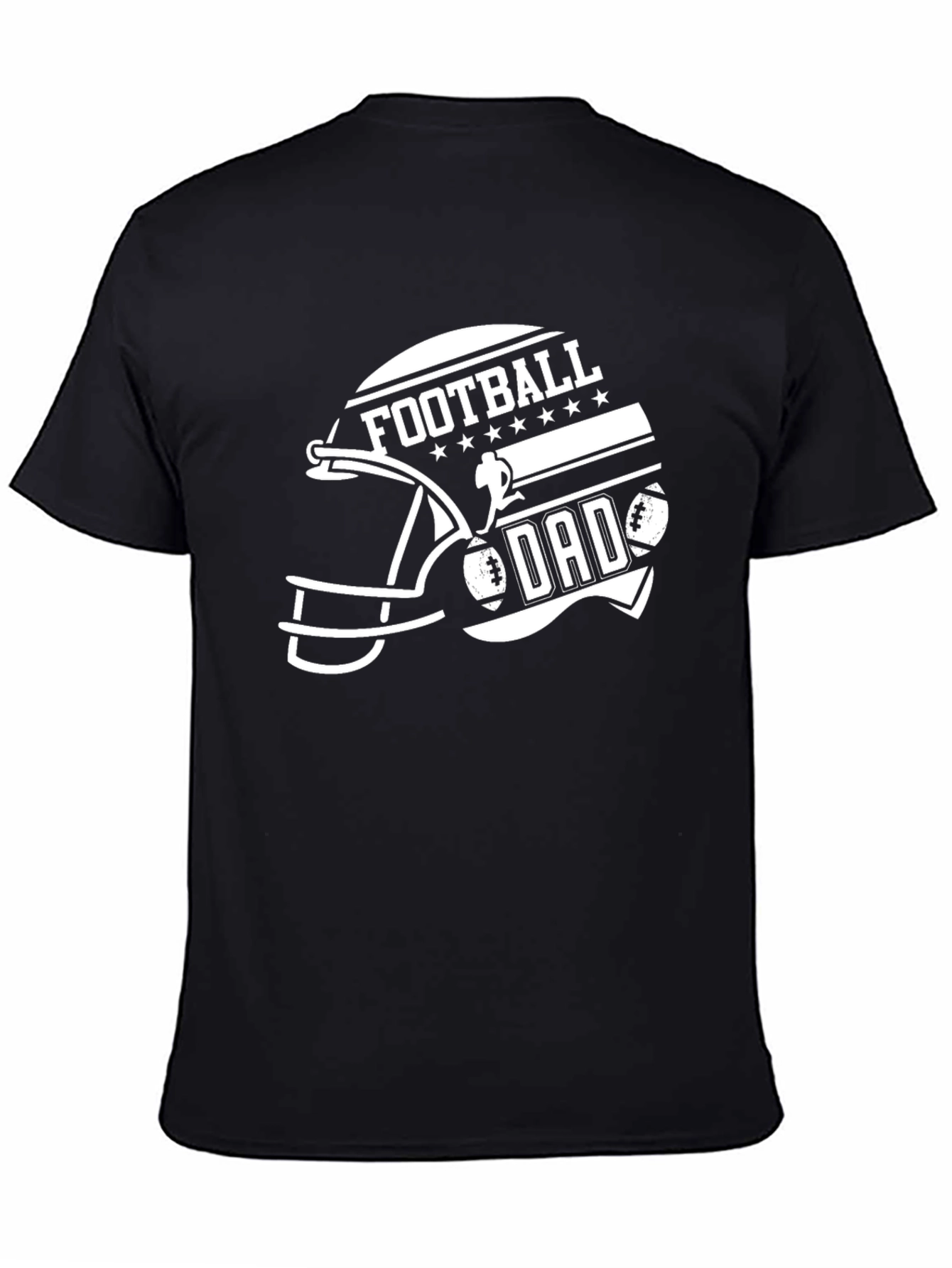 Black Football Dad Graphic Tee - Black Cotton T-Shirt view 4