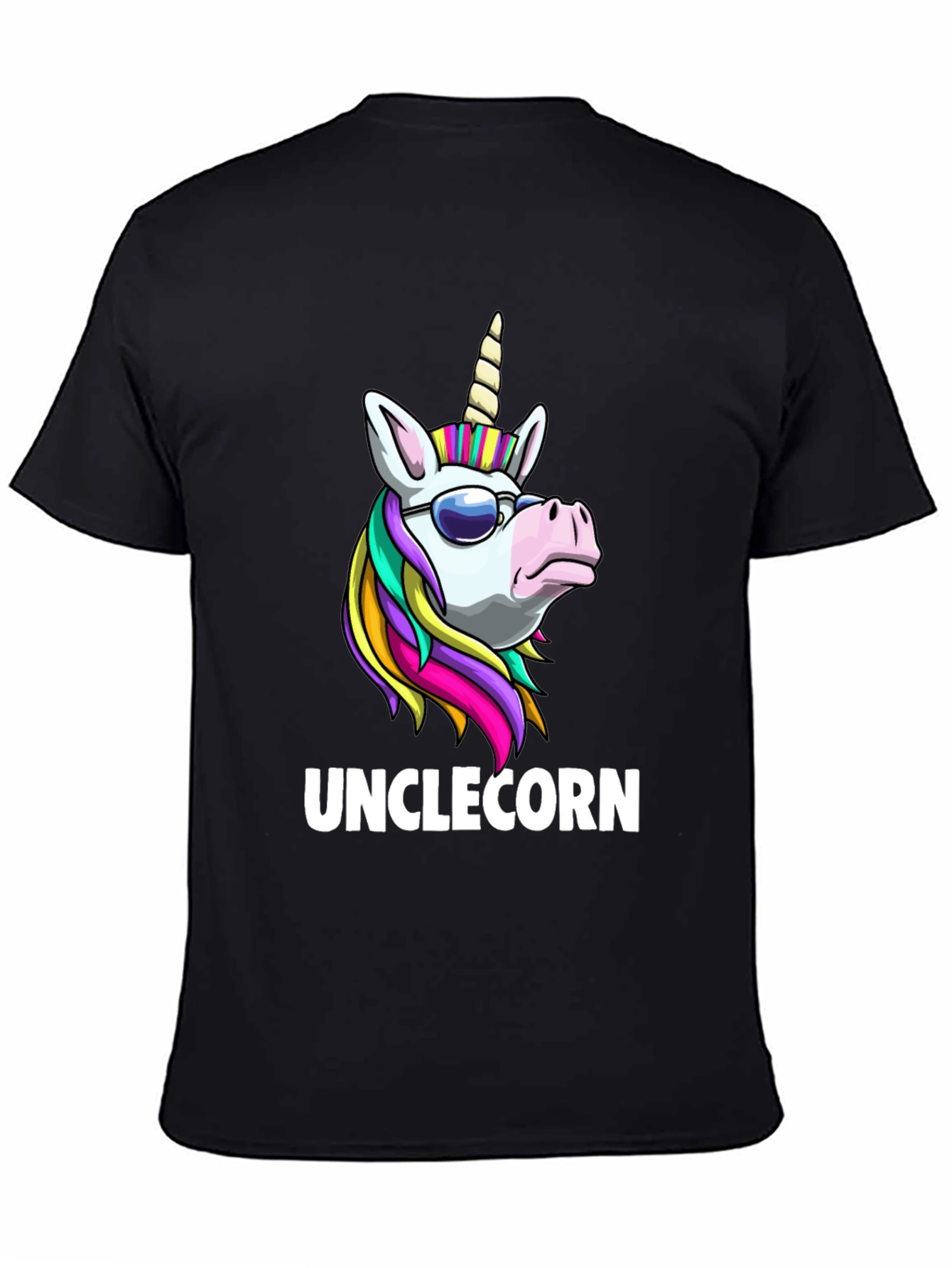 Black Unclecorn T-Shirt - Funny Unicorn Design view 4