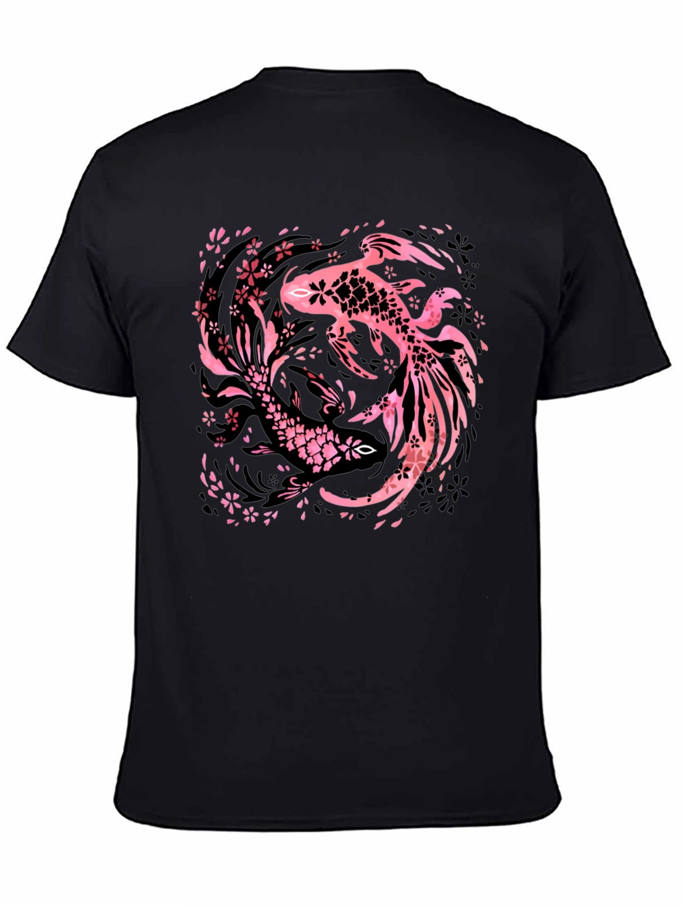 Black Koi Fish Graphic Tee - Black view 4