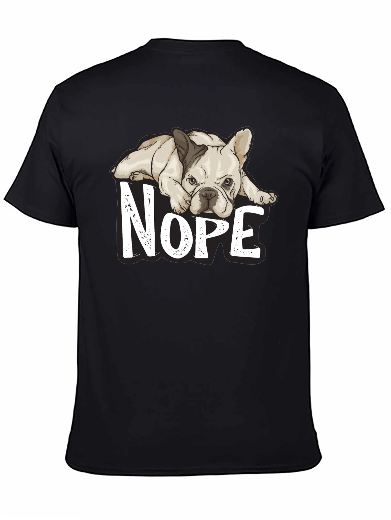 Black Nope French Bulldog Graphic T-Shirt - Cute Dog Tee view 4