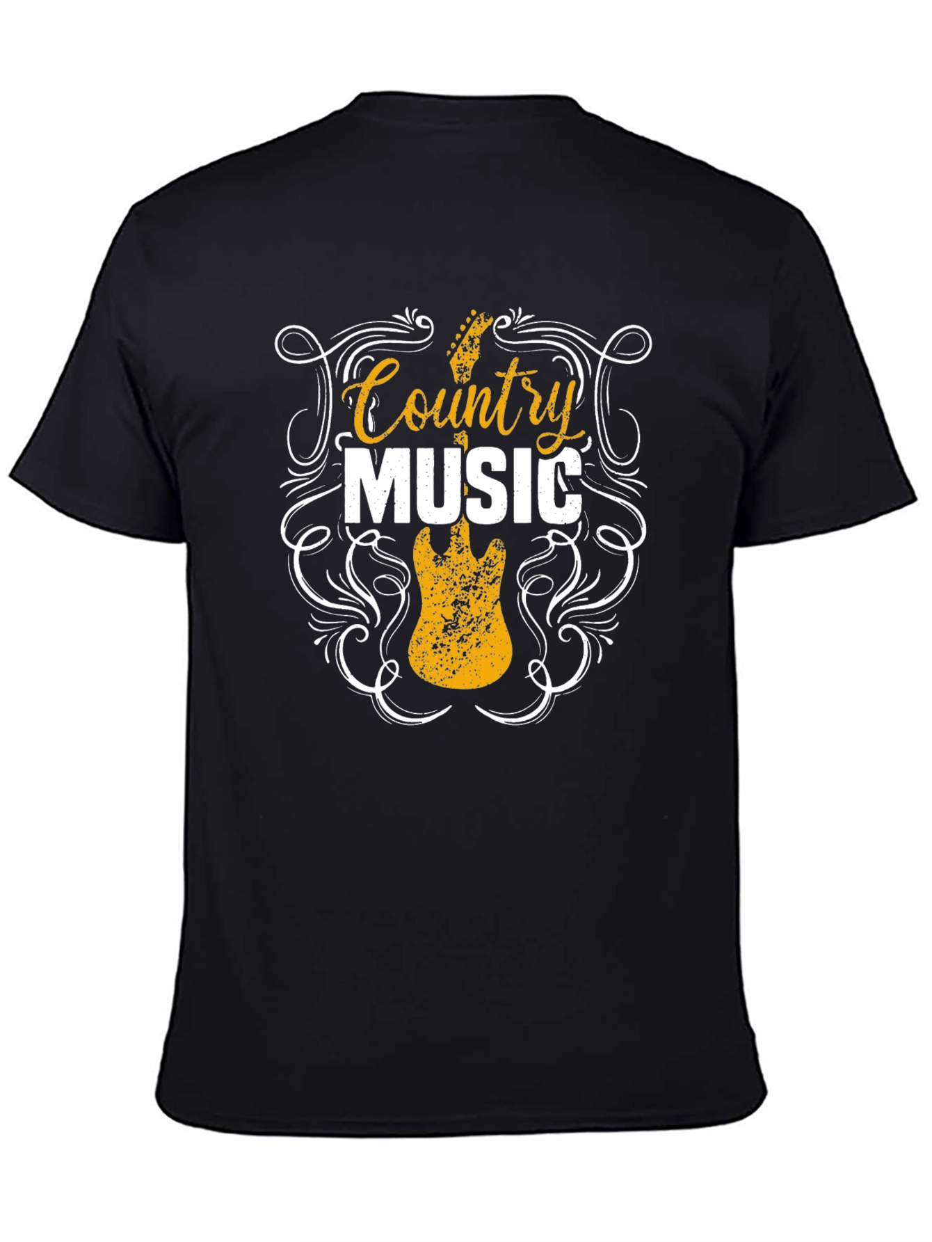 Black Country Music Guitar T-Shirt view 4