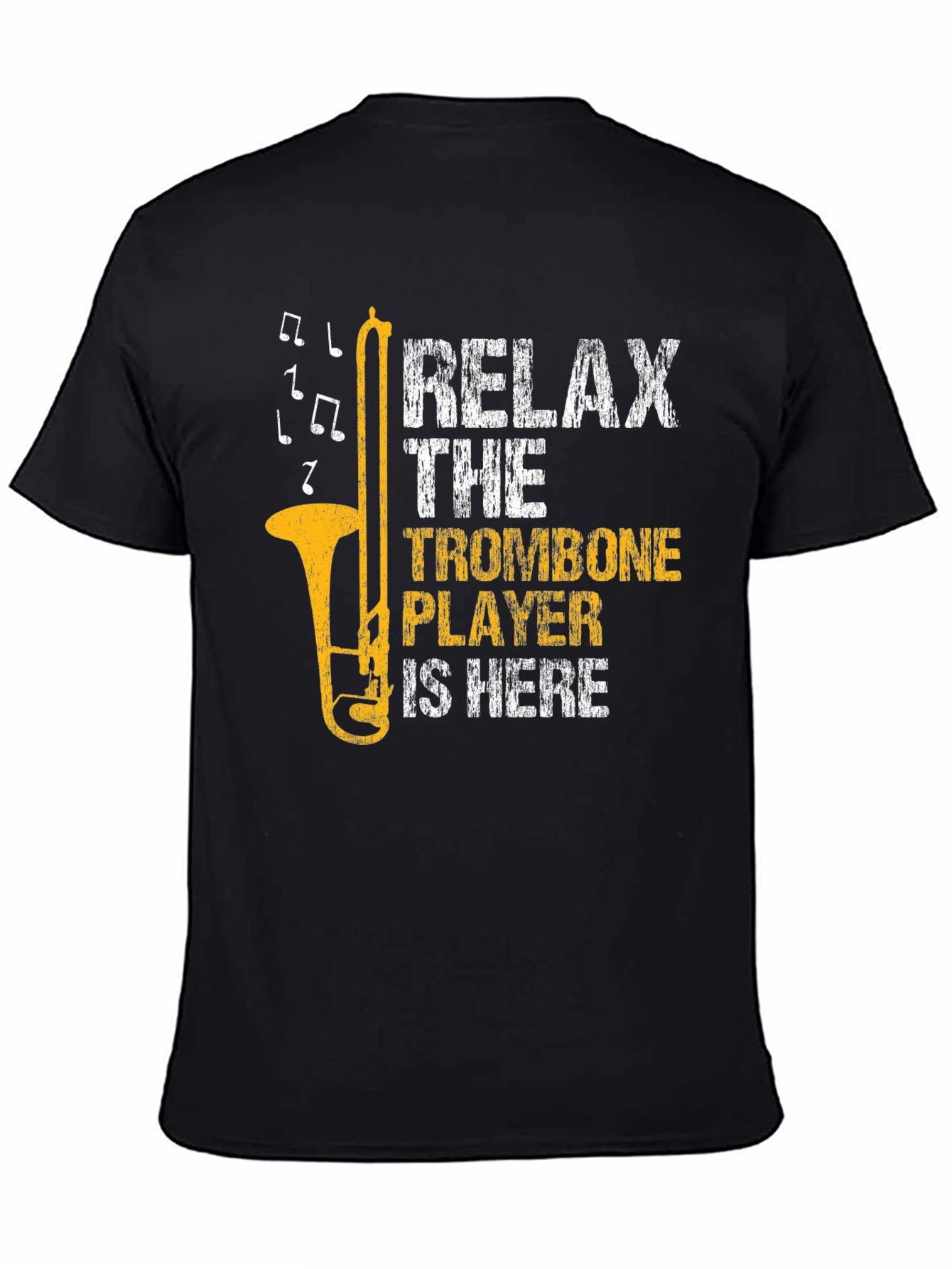 Black Relax Trombone Player T-Shirt view 4