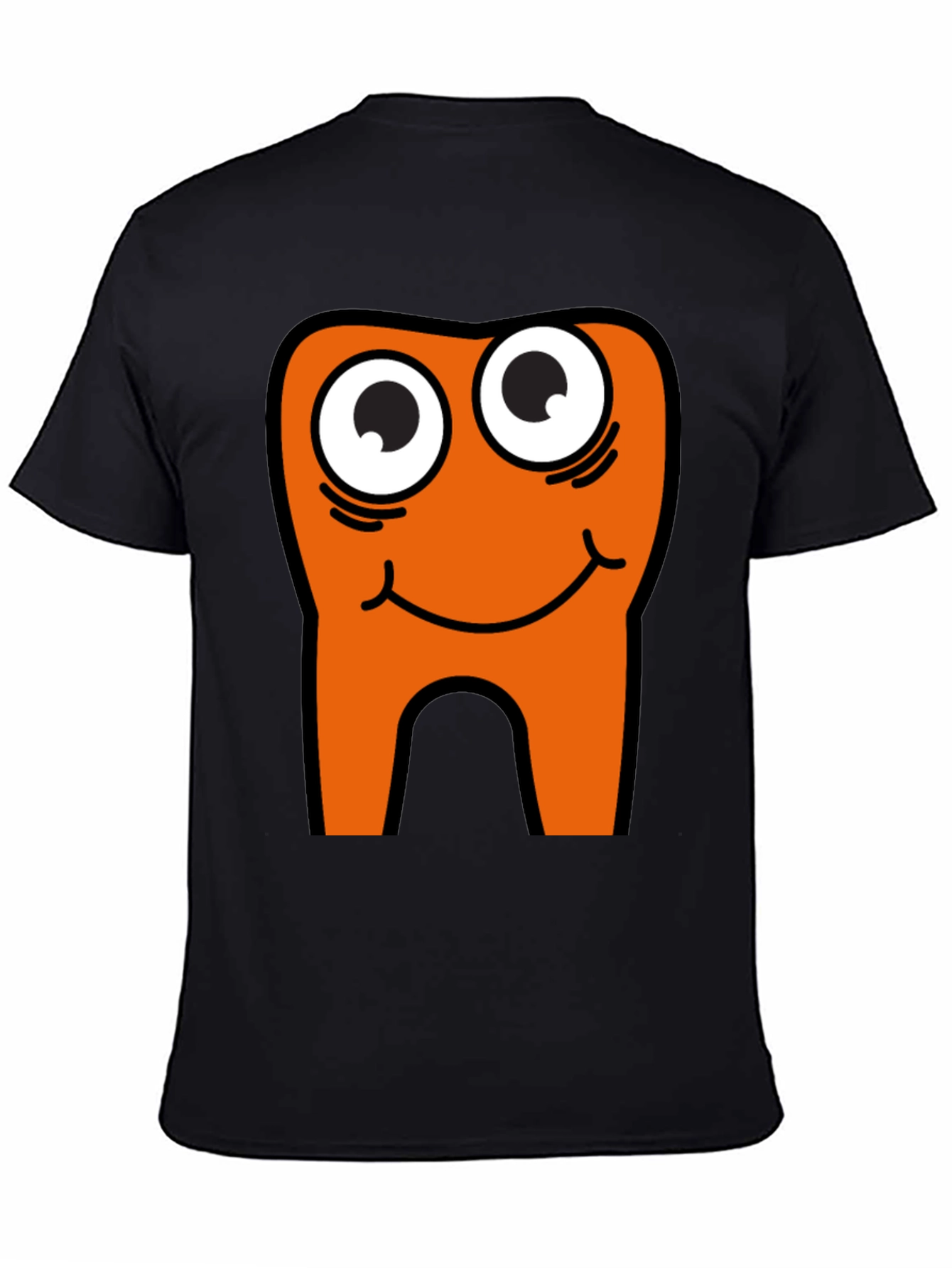 Black Funny Tooth Graphic Tee - Black Cotton Casual T-Shirt view 4