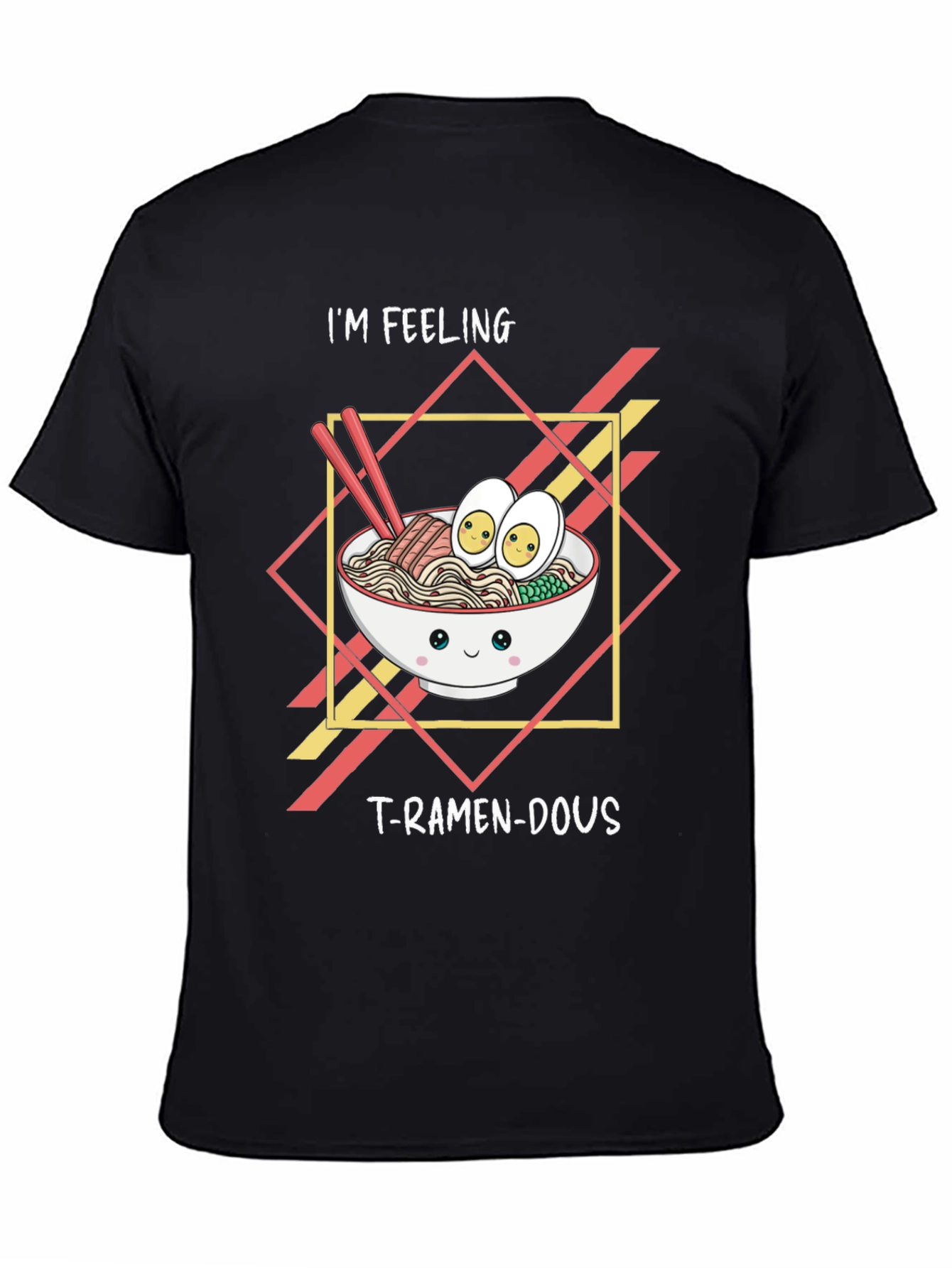 Black I'm Feeling T-Ramen-Dous Black T-Shirt view 4