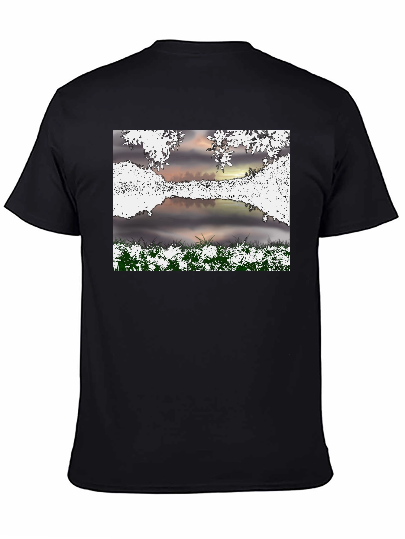 Black Nature Scene Graphic T-Shirt view 4