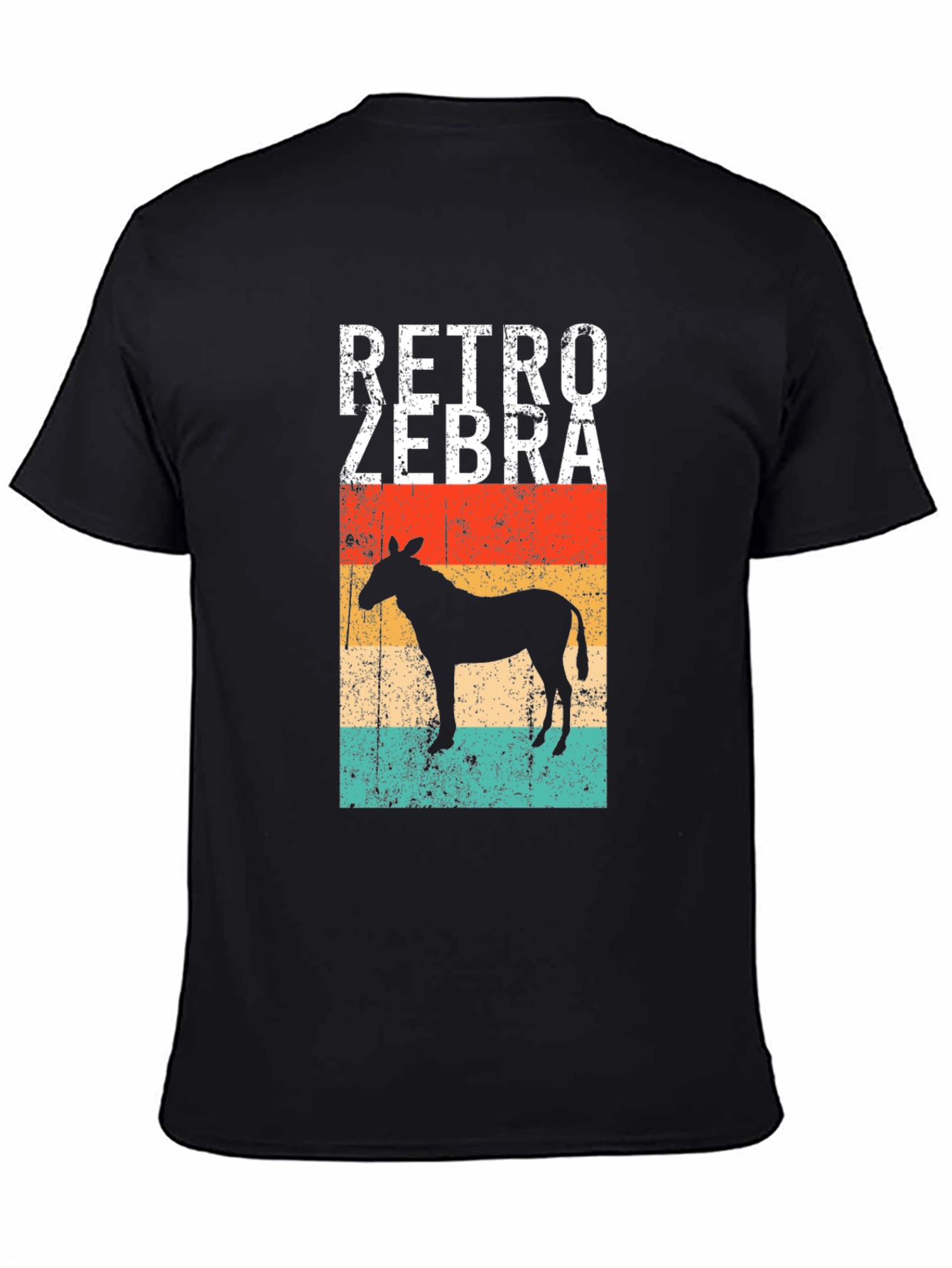 Black Retro Zebra Graphic Tee - Vintage Style view 4