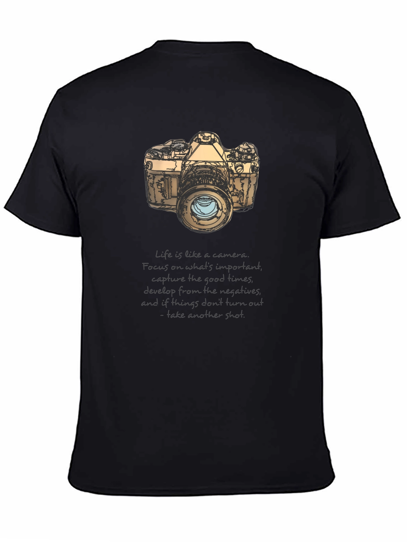Black Camera Graphic T-Shirt - Focus on the Good Times view 4