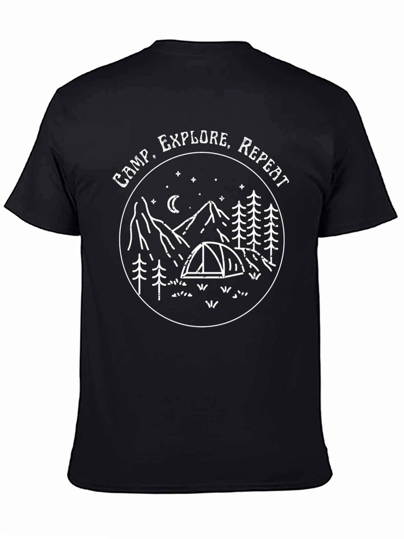 Black Camp Explore Repeat Graphic Tee - Adventure Awaits view 4