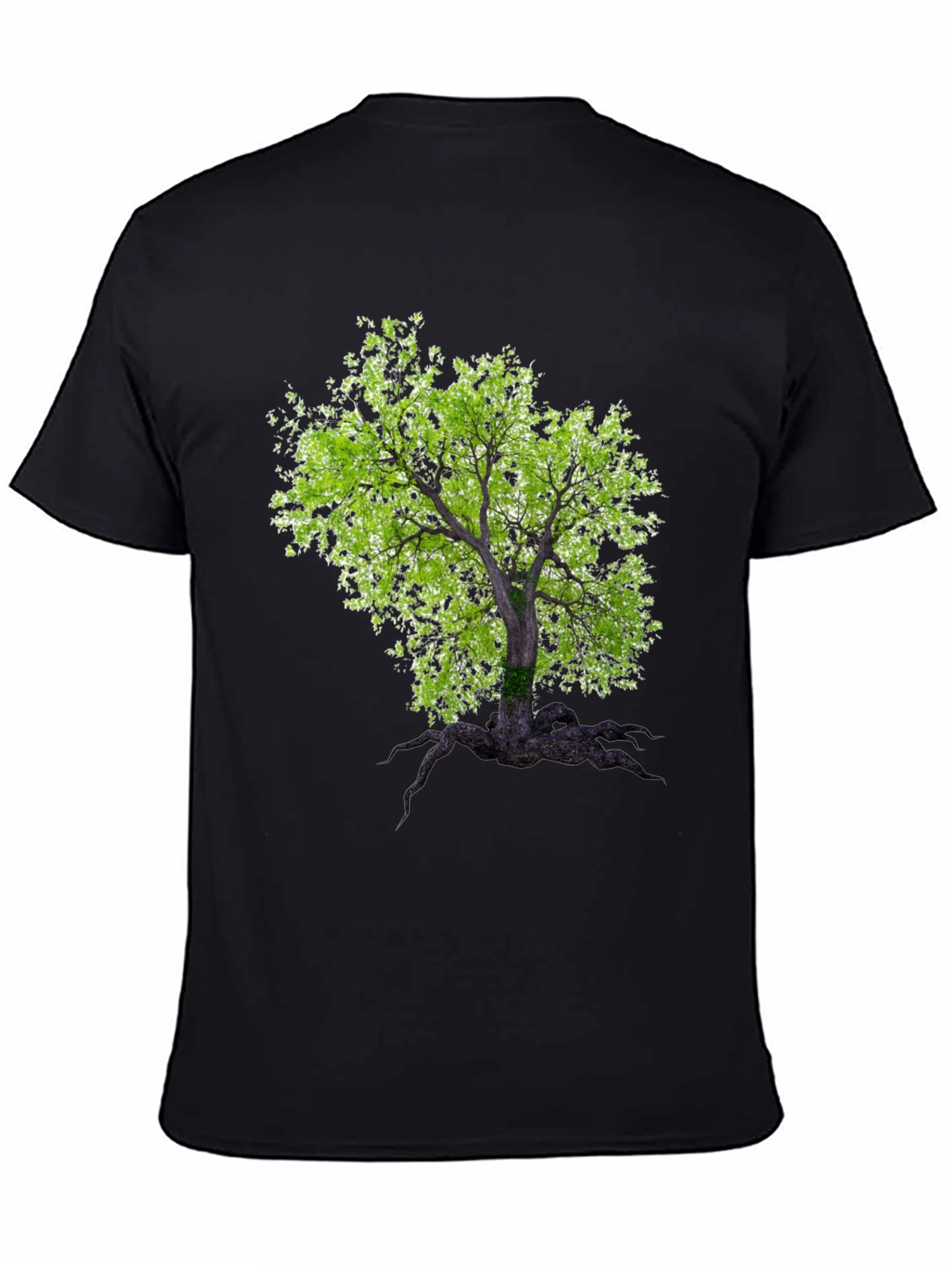 Black Arboreal Print Black T-Shirt view 4