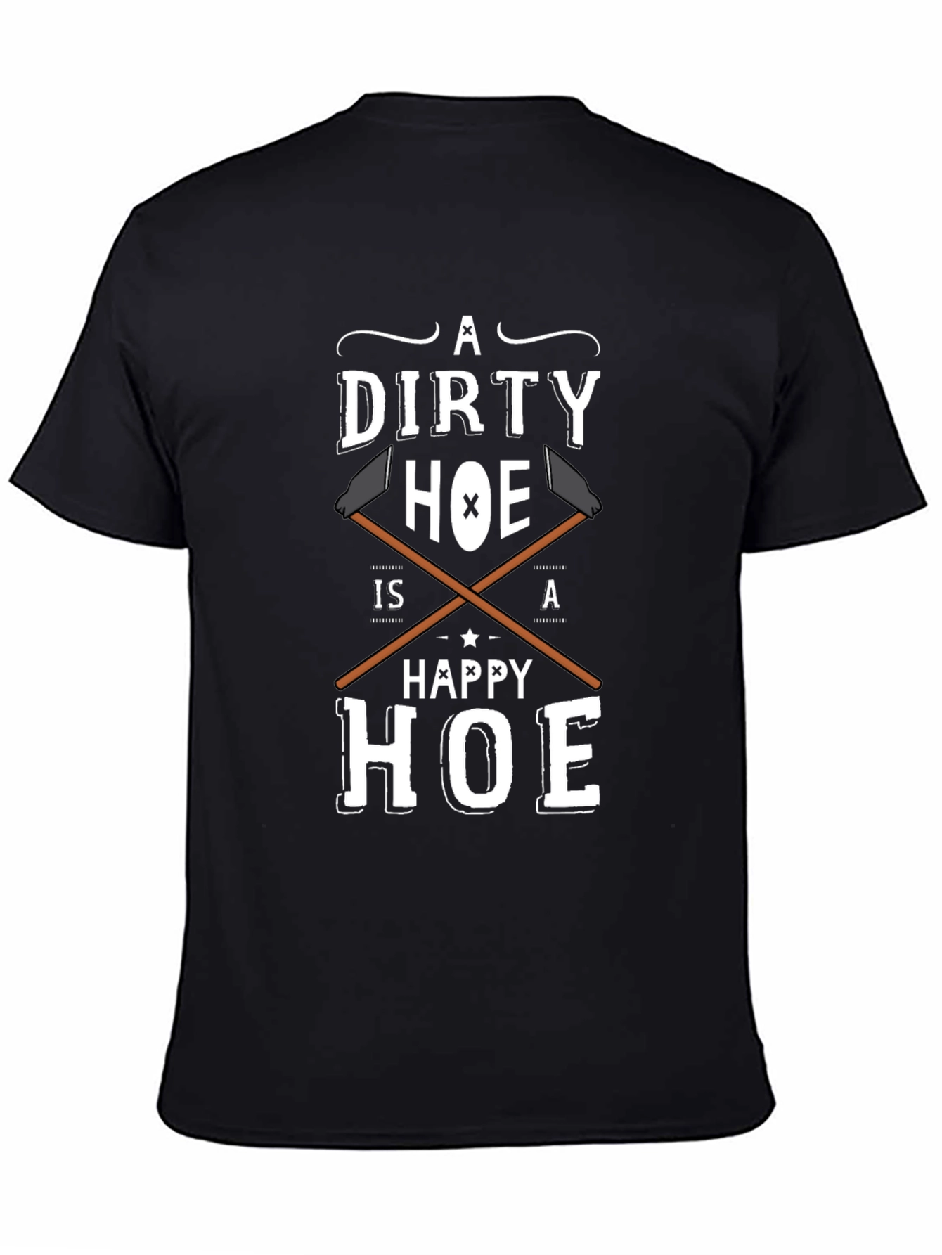 Black Dirty Hoe Happy Hoe Funny Adult Humor T-Shirt view 4