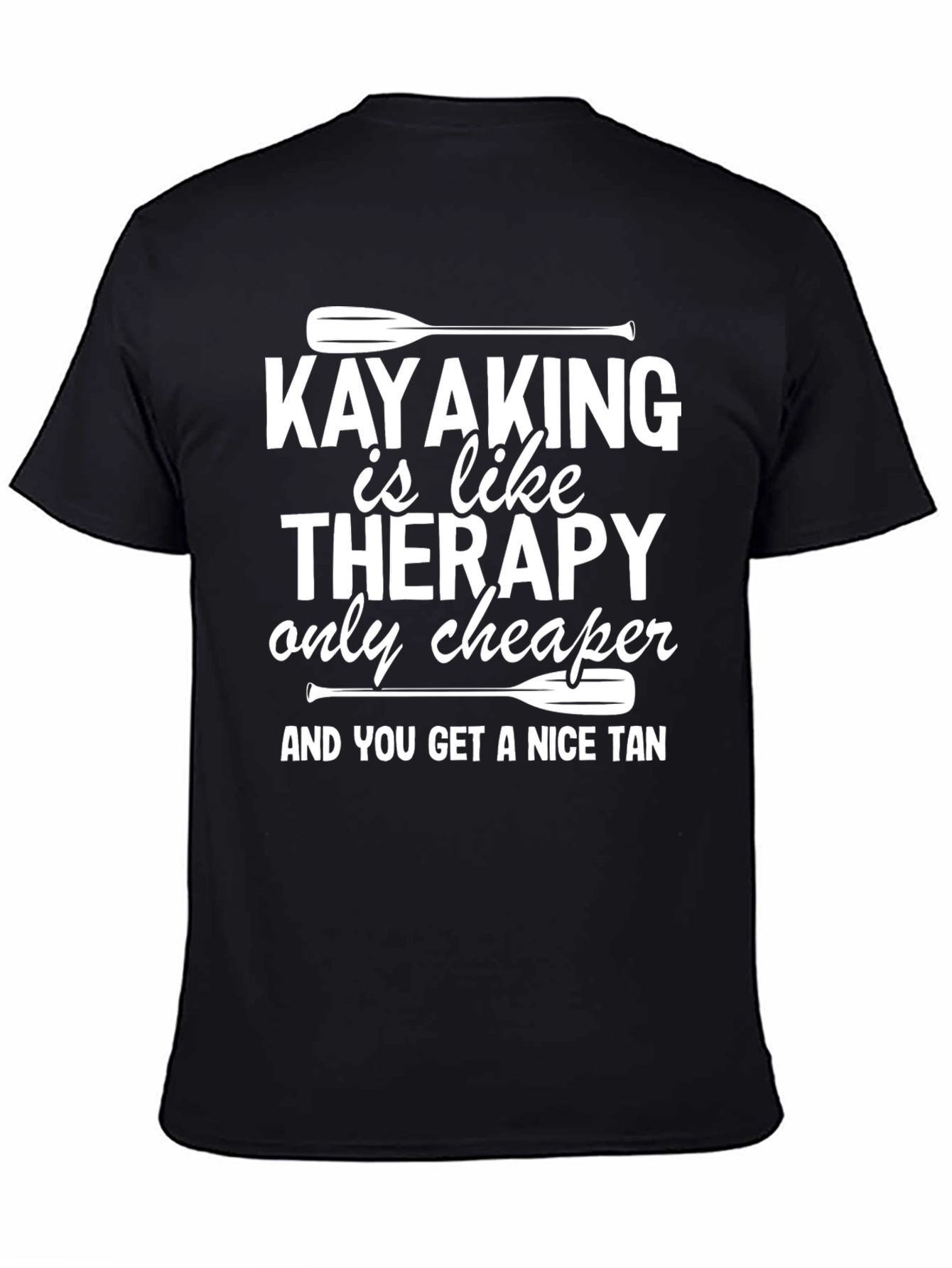 Black Kayaking Therapy T-Shirt - Nice Tan Guaranteed! view 4