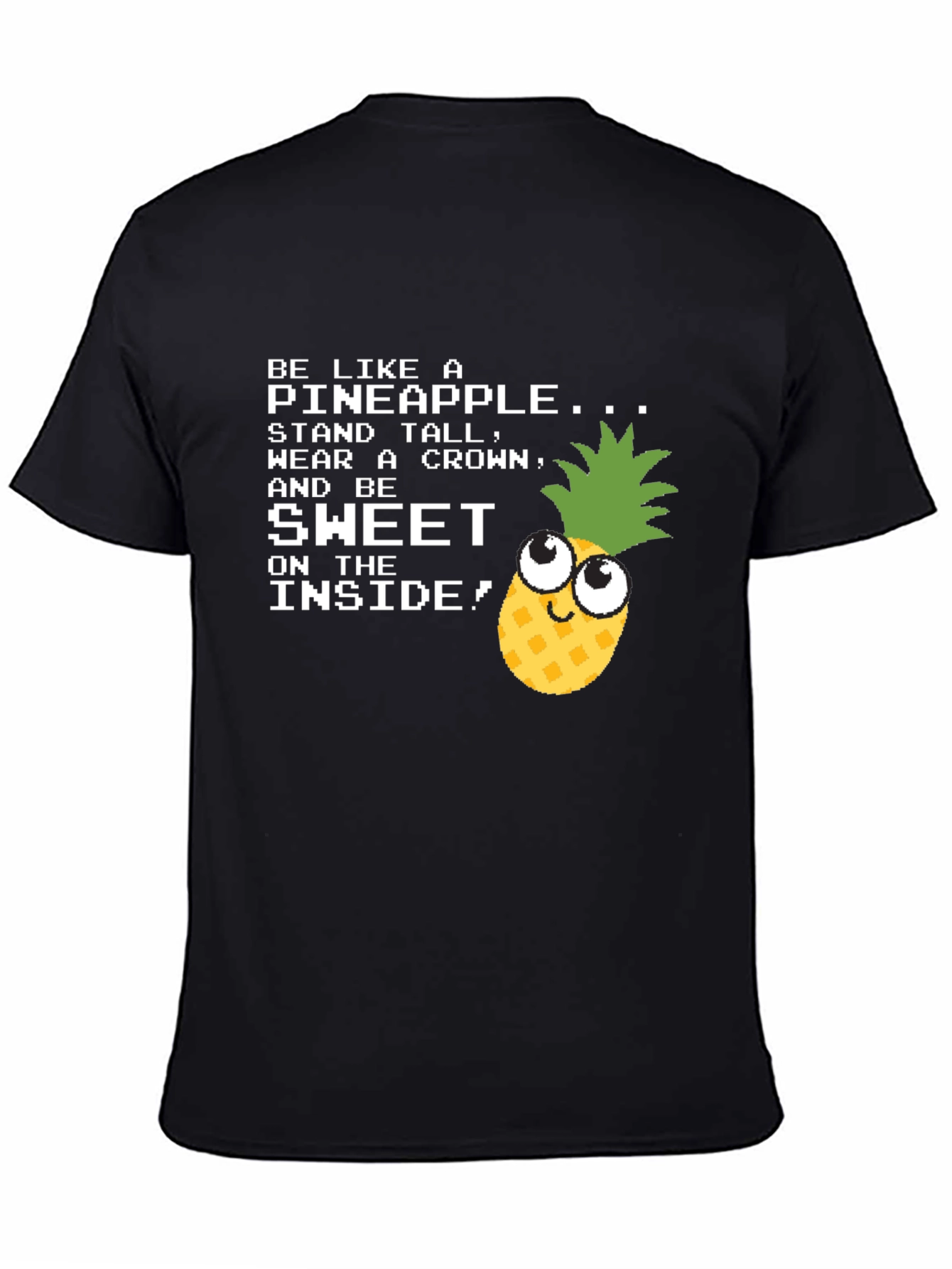 Black Be Like a Pineapple Funny Graphic T-Shirt view 4