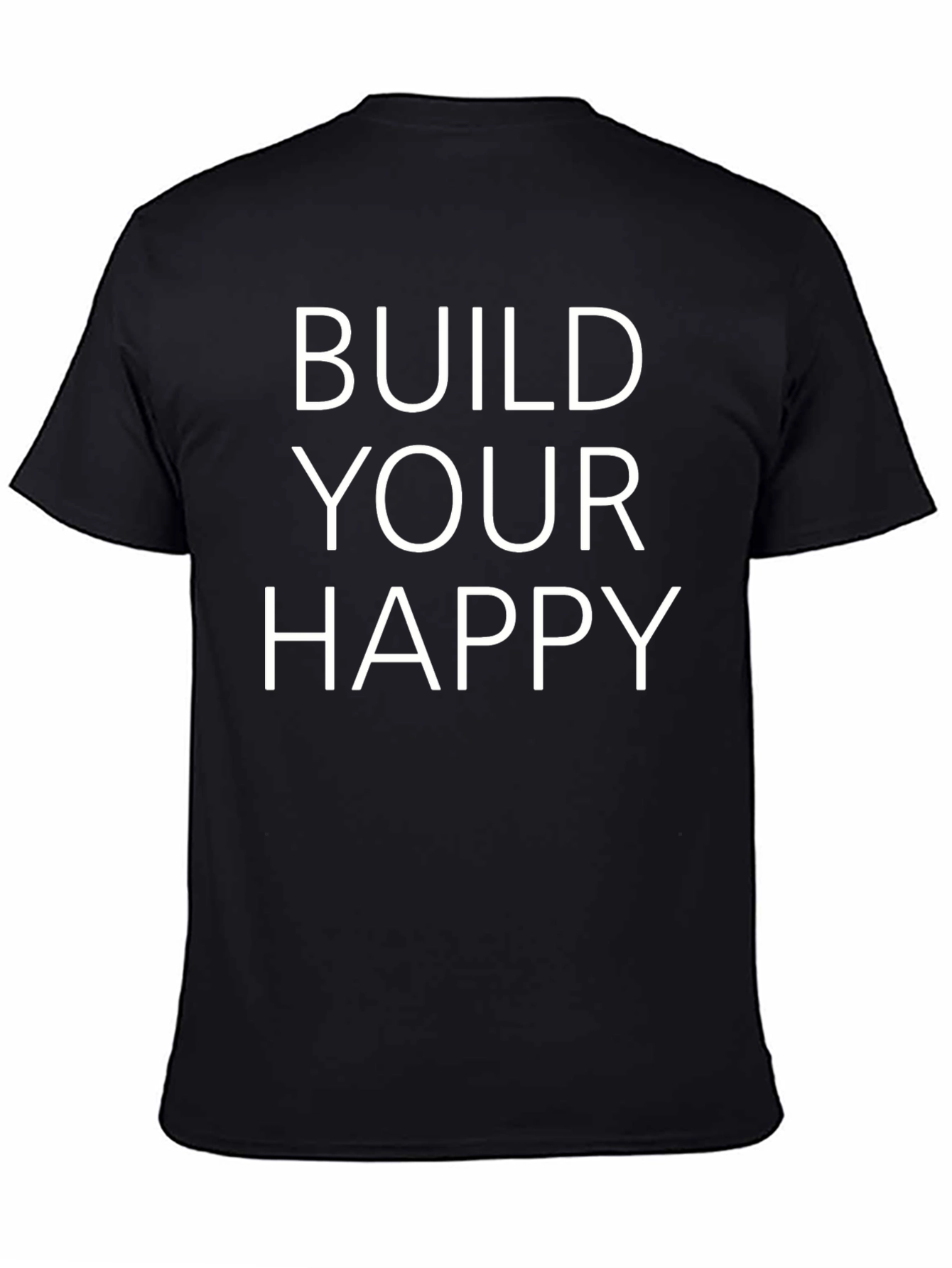 Black Build Your Happy Graphic Tee - Black view 4