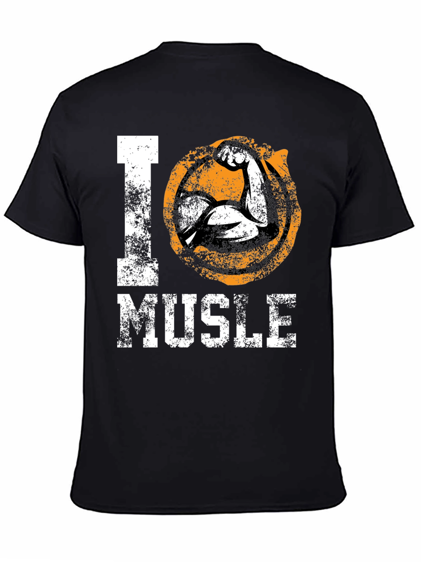 Black I Love Muscle T-Shirt view 4