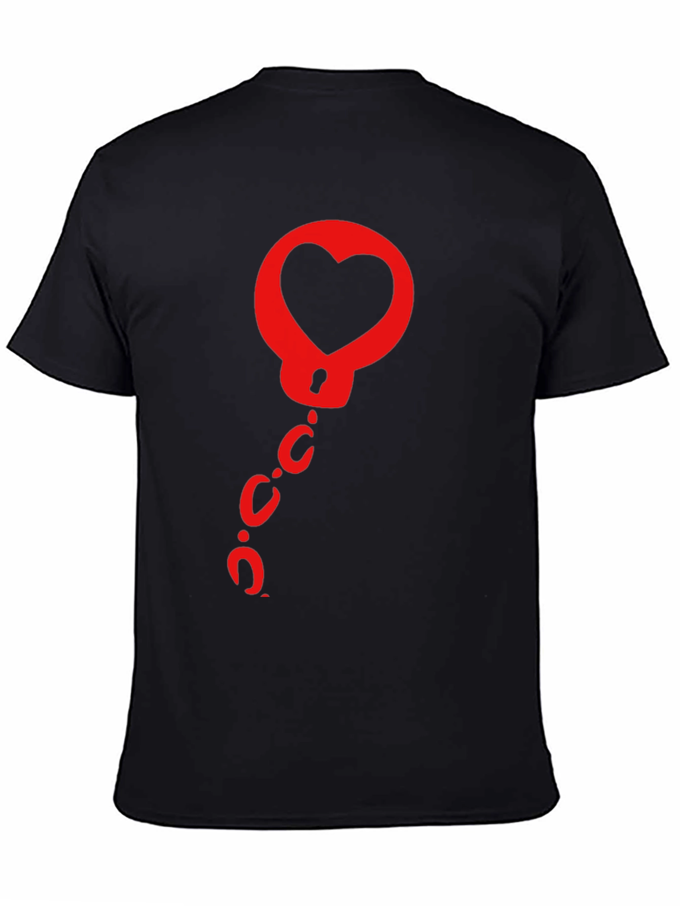 Black Heart Handcuffs Graphic Tee - Black view 4