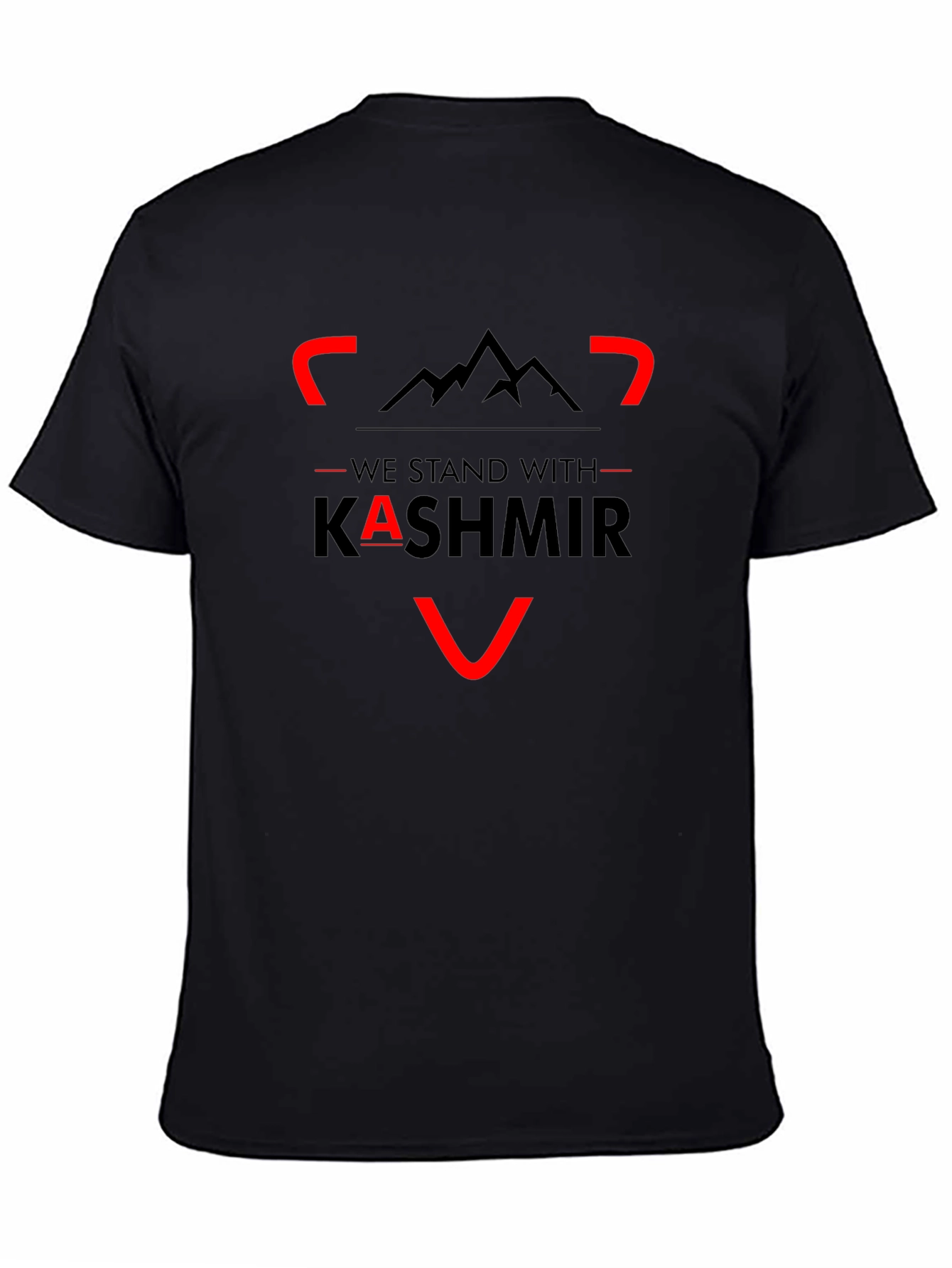 Black We Stand With Kashmir Graphic Tee view 4