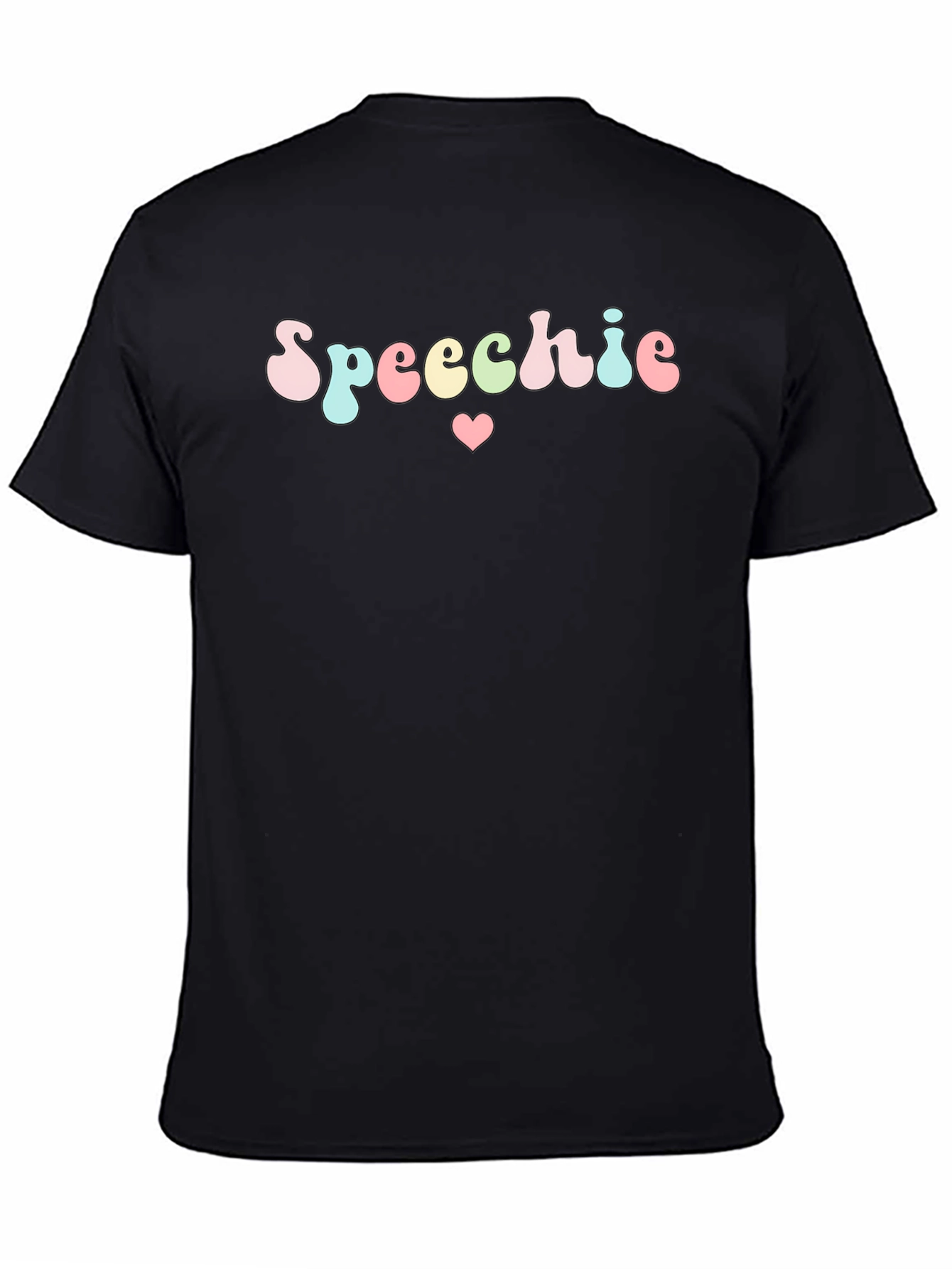 Black Speechie Heart Graphic Black T-Shirt view 4