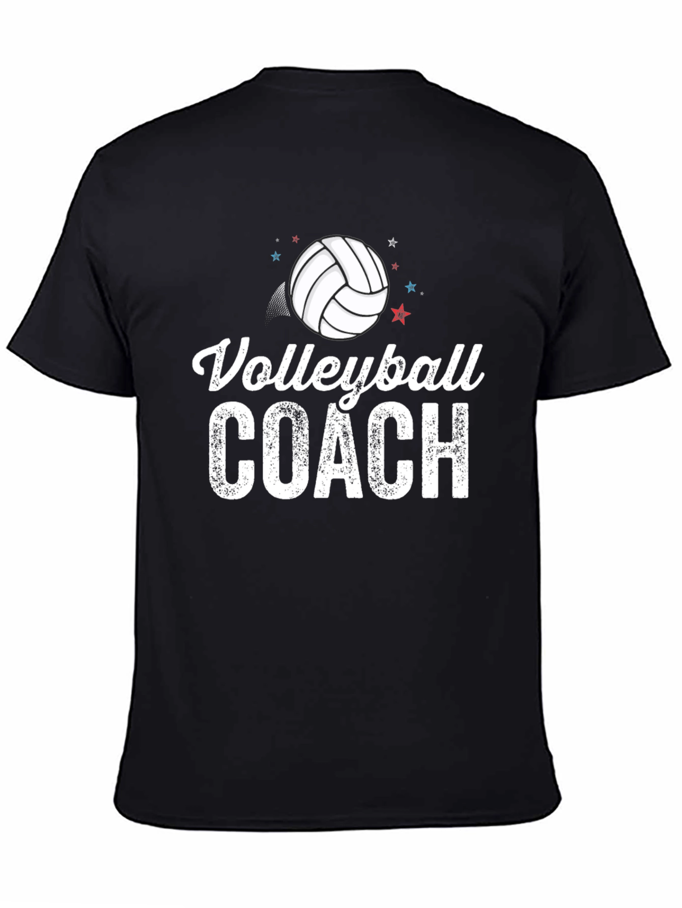 Black Volleyball Coach Graphic T-Shirt view 4
