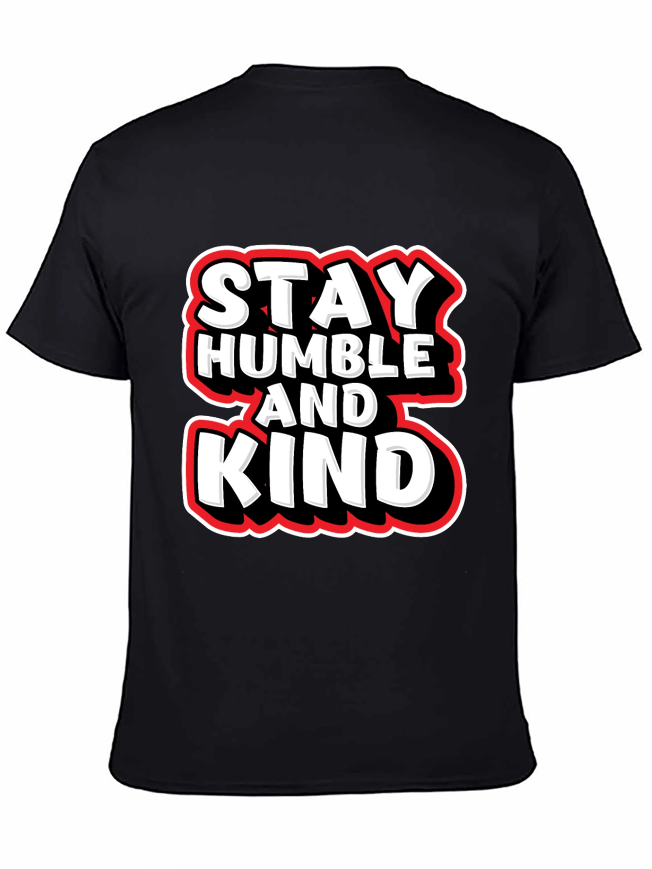Black Stay Humble & Kind Graphic Tee - Casual Black T-Shirt view 4