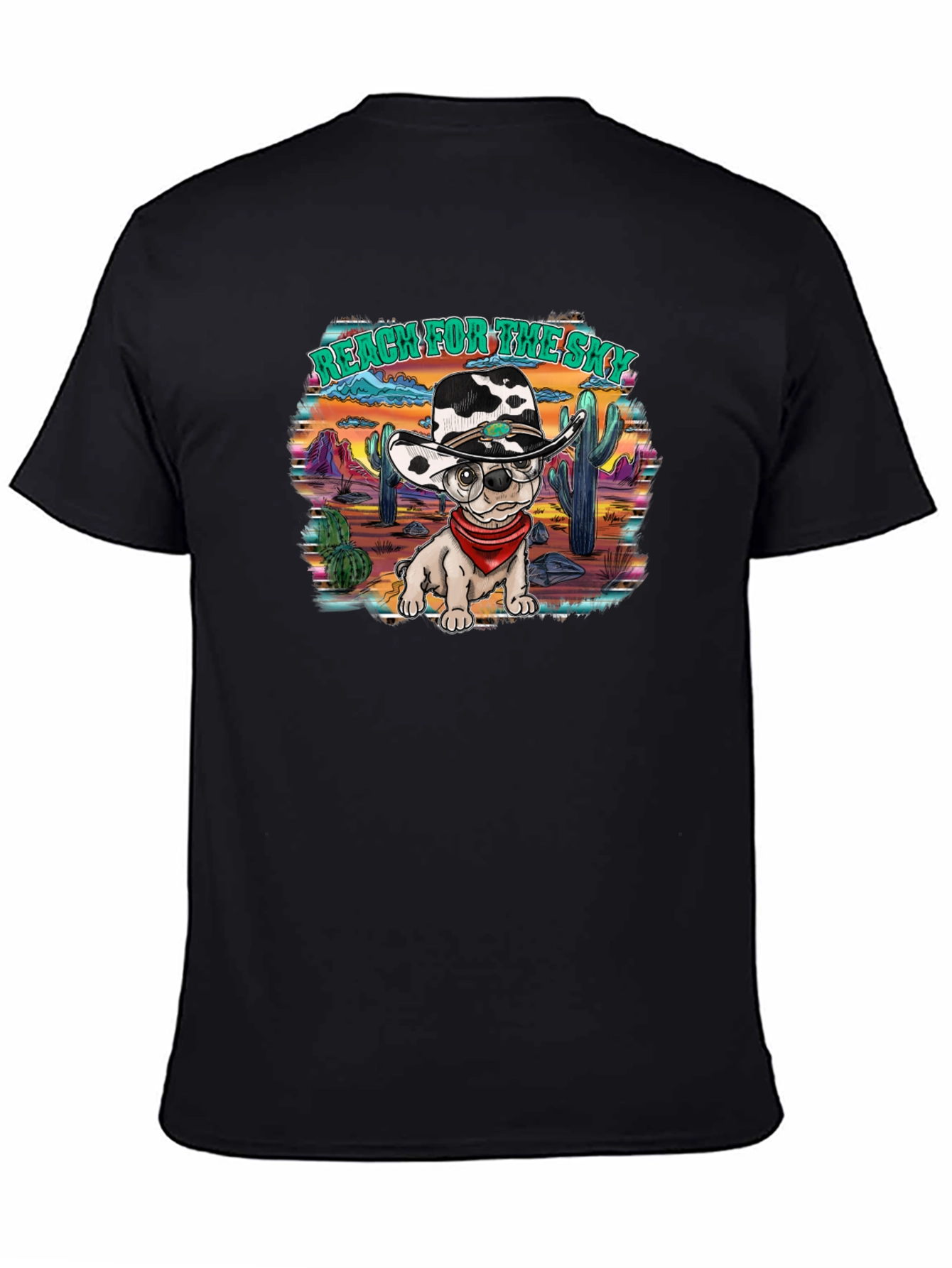 Black Reach For The Sky Bulldog T-Shirt view 4