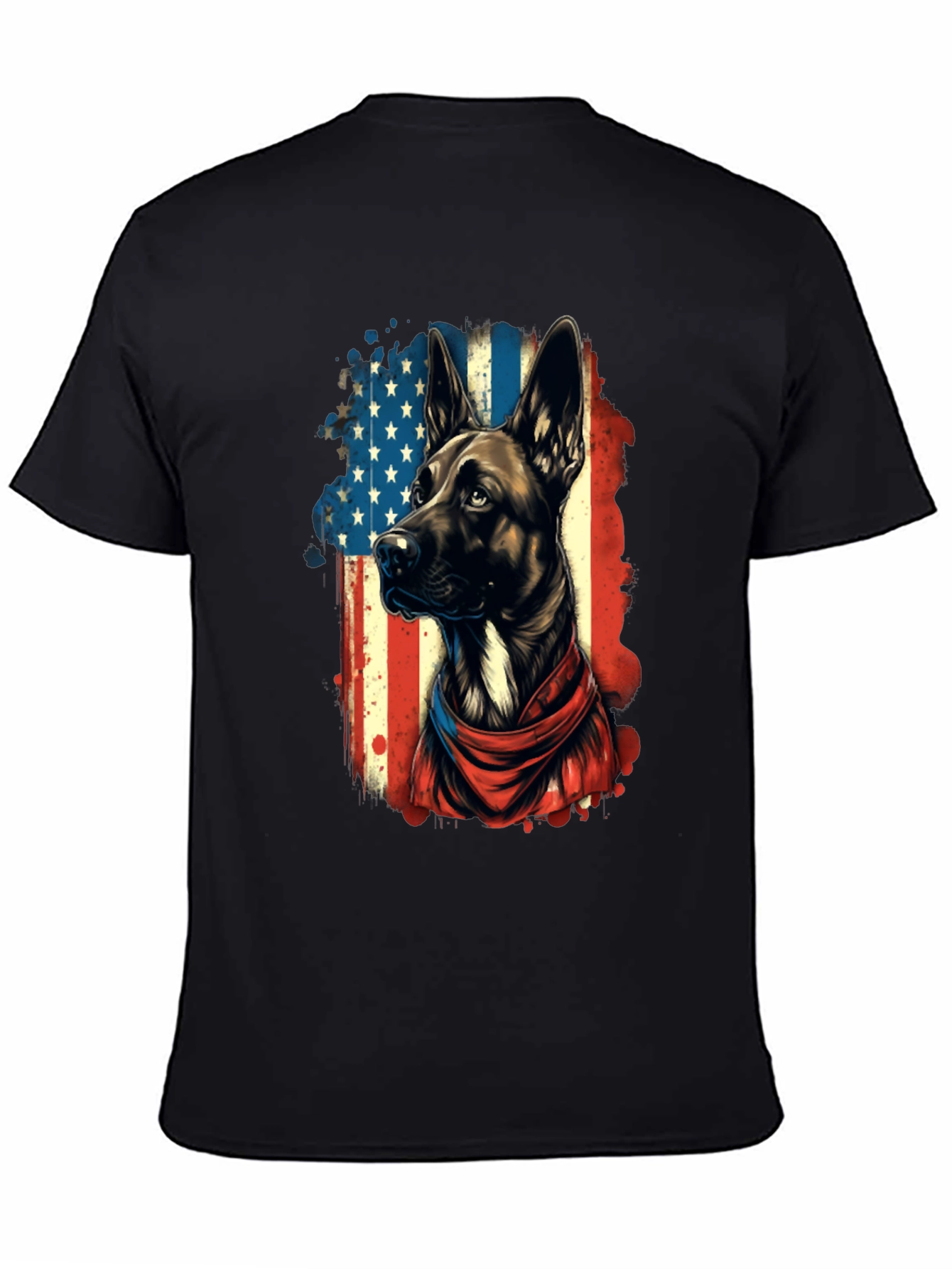 Black Patriotic Dog T-Shirt view 4