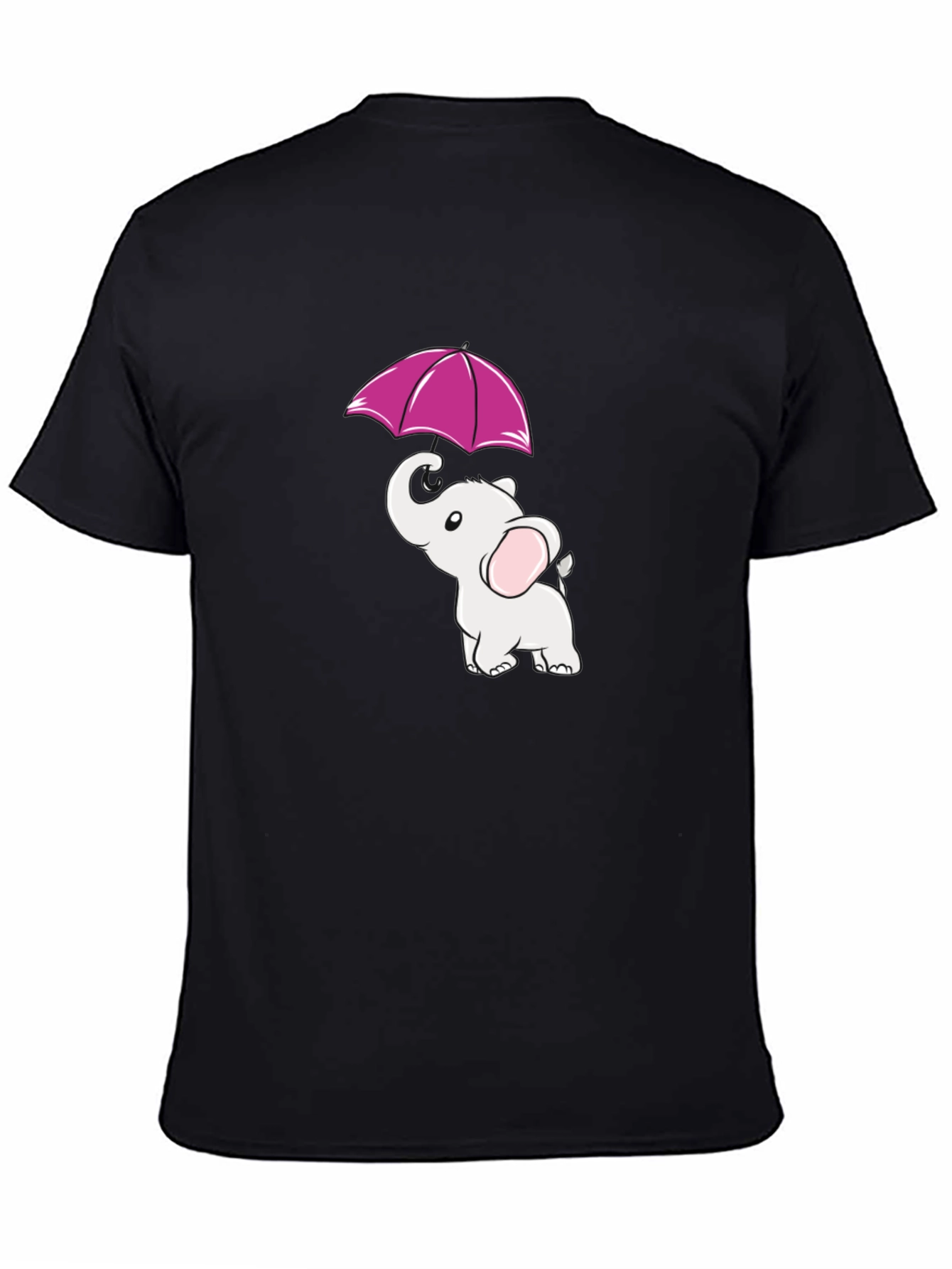 Black Elephant Umbrella Graphic Tee - Black view 4