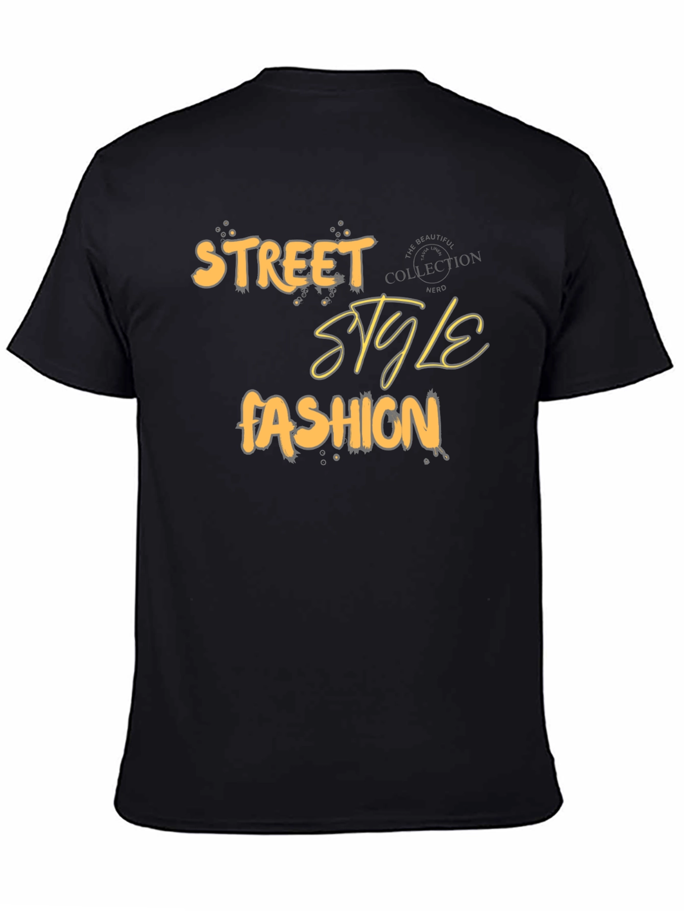 Black Street Style Fashion Graphic T-Shirt view 4