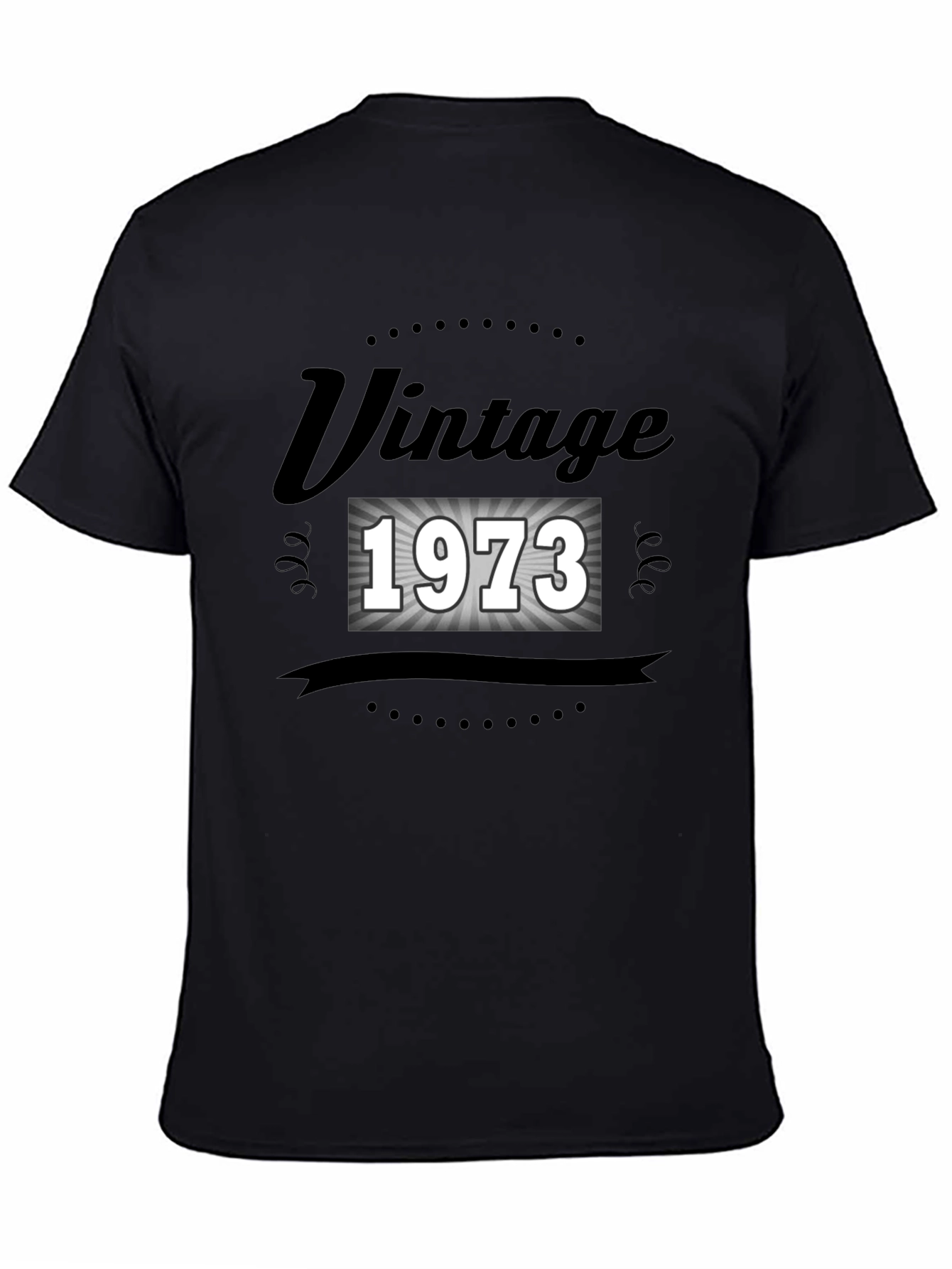 Black Vintage 1973 T-Shirt - Classic Birthday Gift view 4