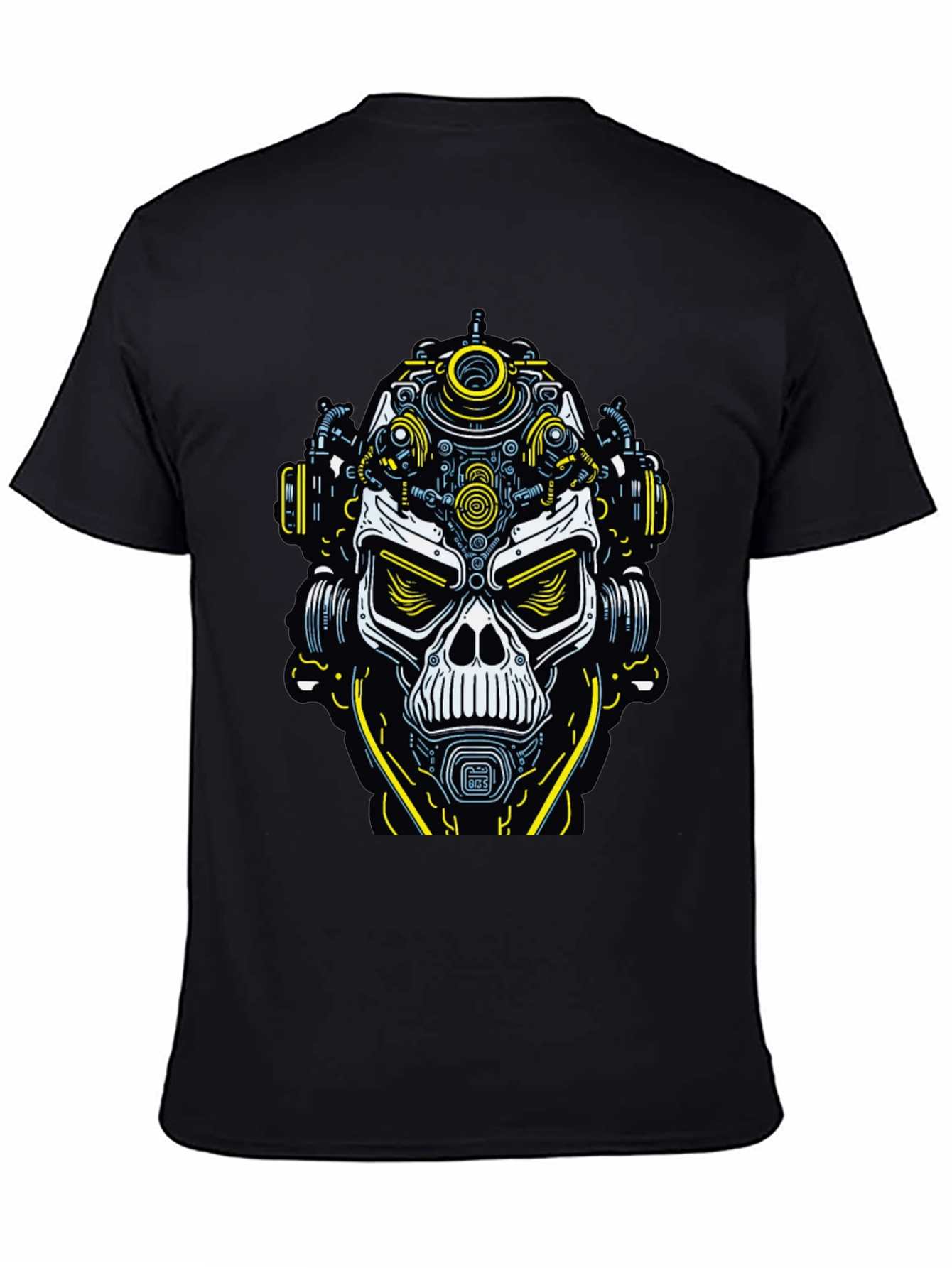 Black Steampunk Skull T-Shirt - Unique Graphic Tee for Men view 4