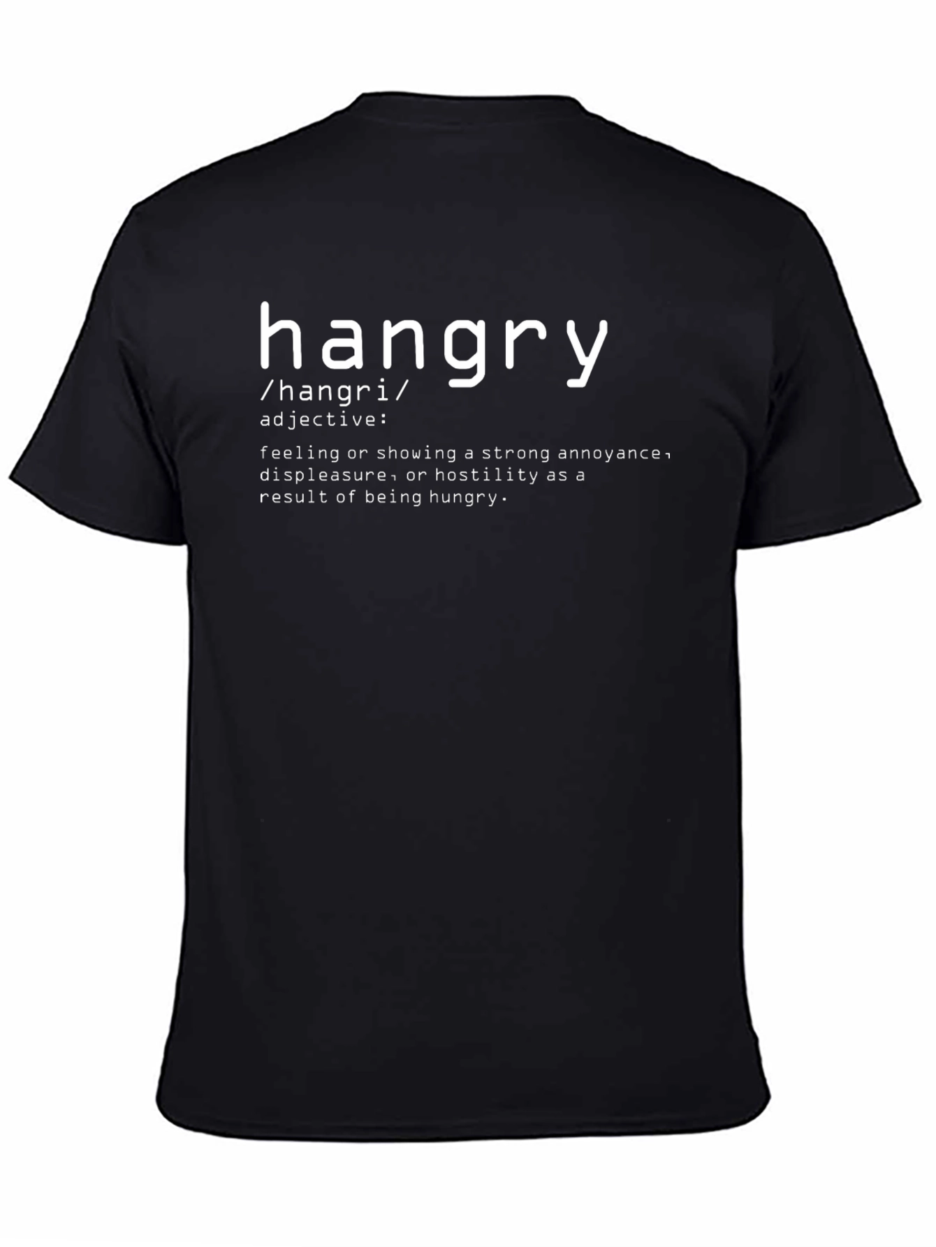 Black Hangry Definition Graphic T-Shirt - Unisex Black Tee view 4