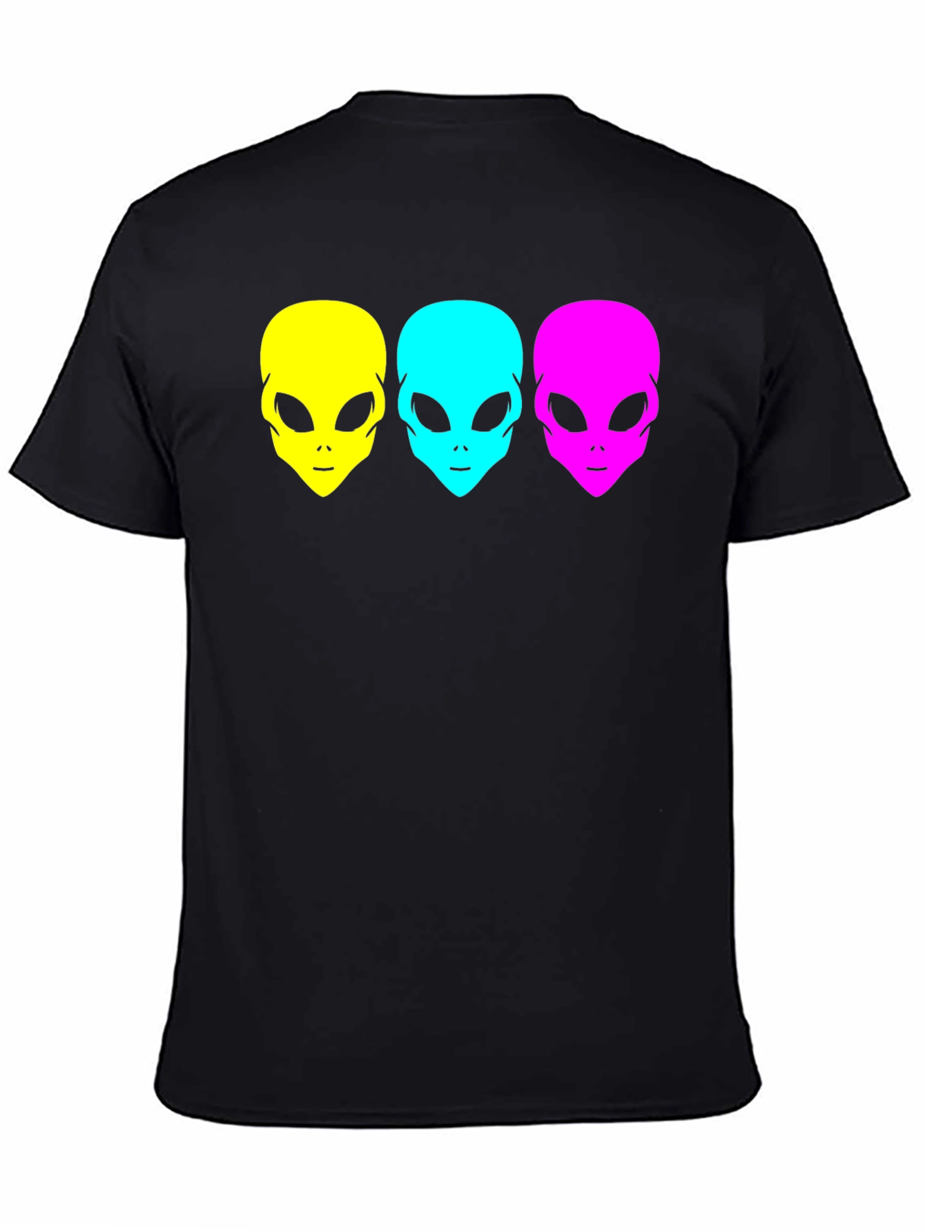 Black Alien Head Graphic Tee - Black Unisex T-Shirt view 4