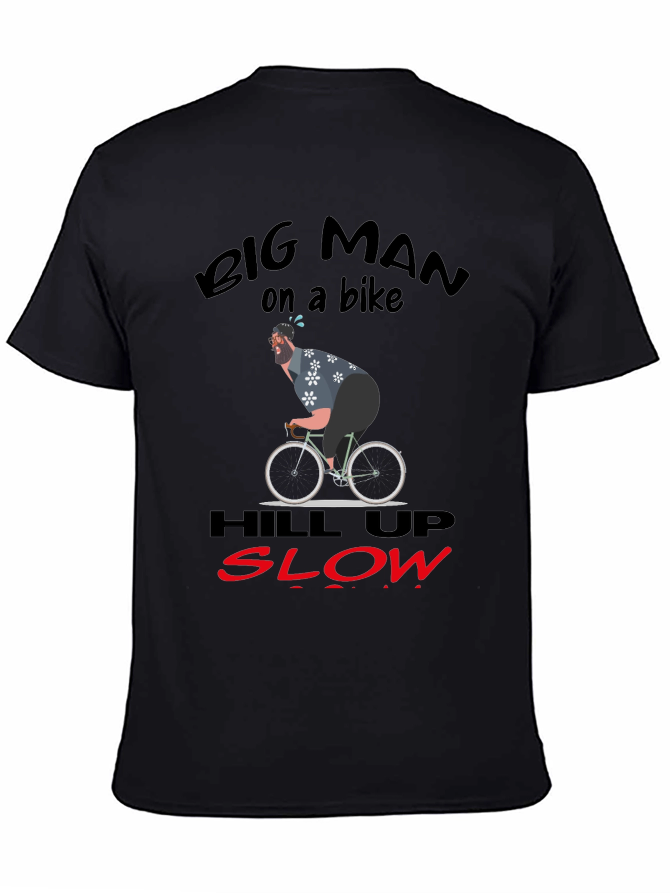 Black Big Man On A Bike Graphic T-Shirt view 4