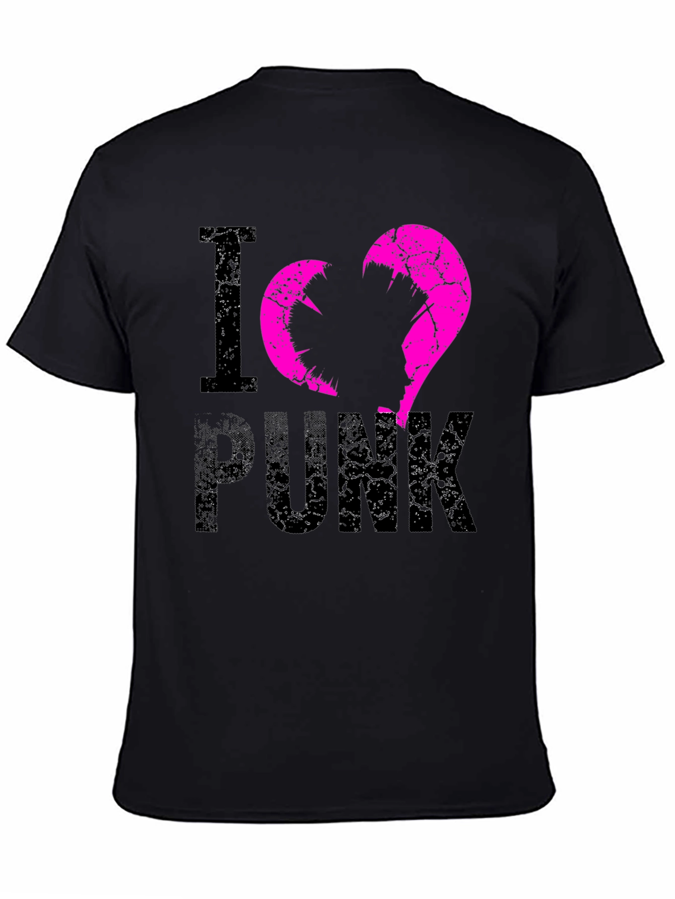 Black I Love Punk Graphic Tee - Edgy Streetwear view 4