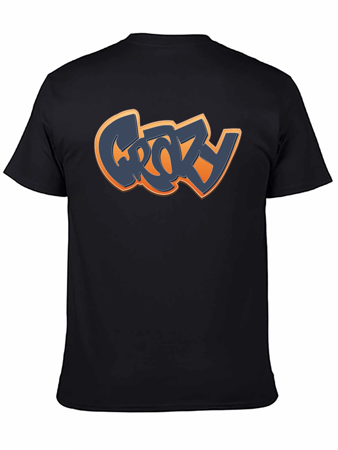 Black Crazy Graphic T-Shirt - Black Crew Neck Tee view 4