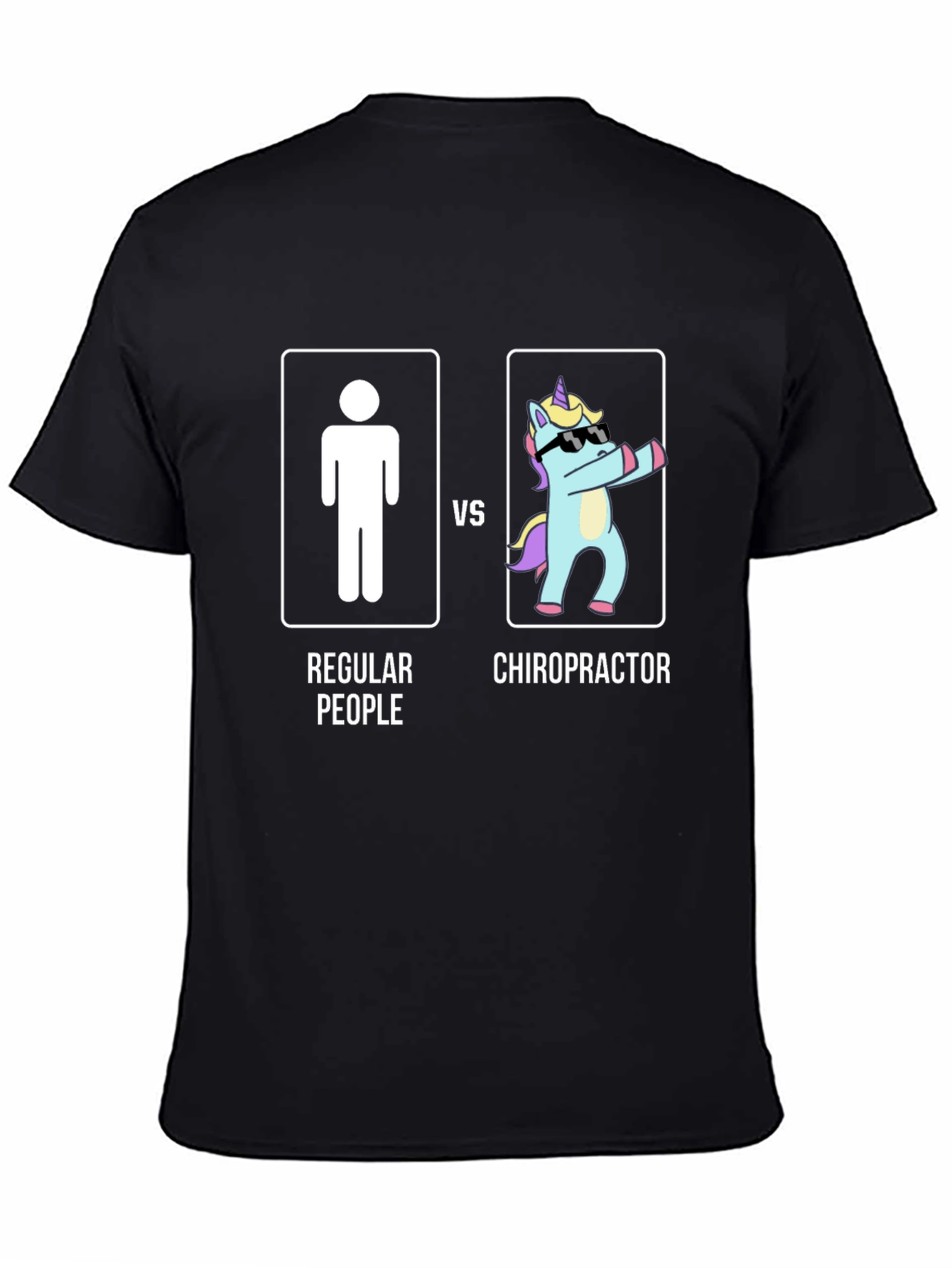 Black Chiropractor vs Regular People T-Shirt - Funny Graphic Tee view 4