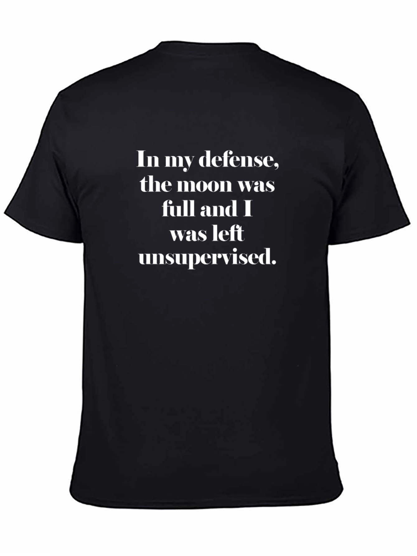 Black Funny Moon Full T-Shirt - In My Defense Tee view 4