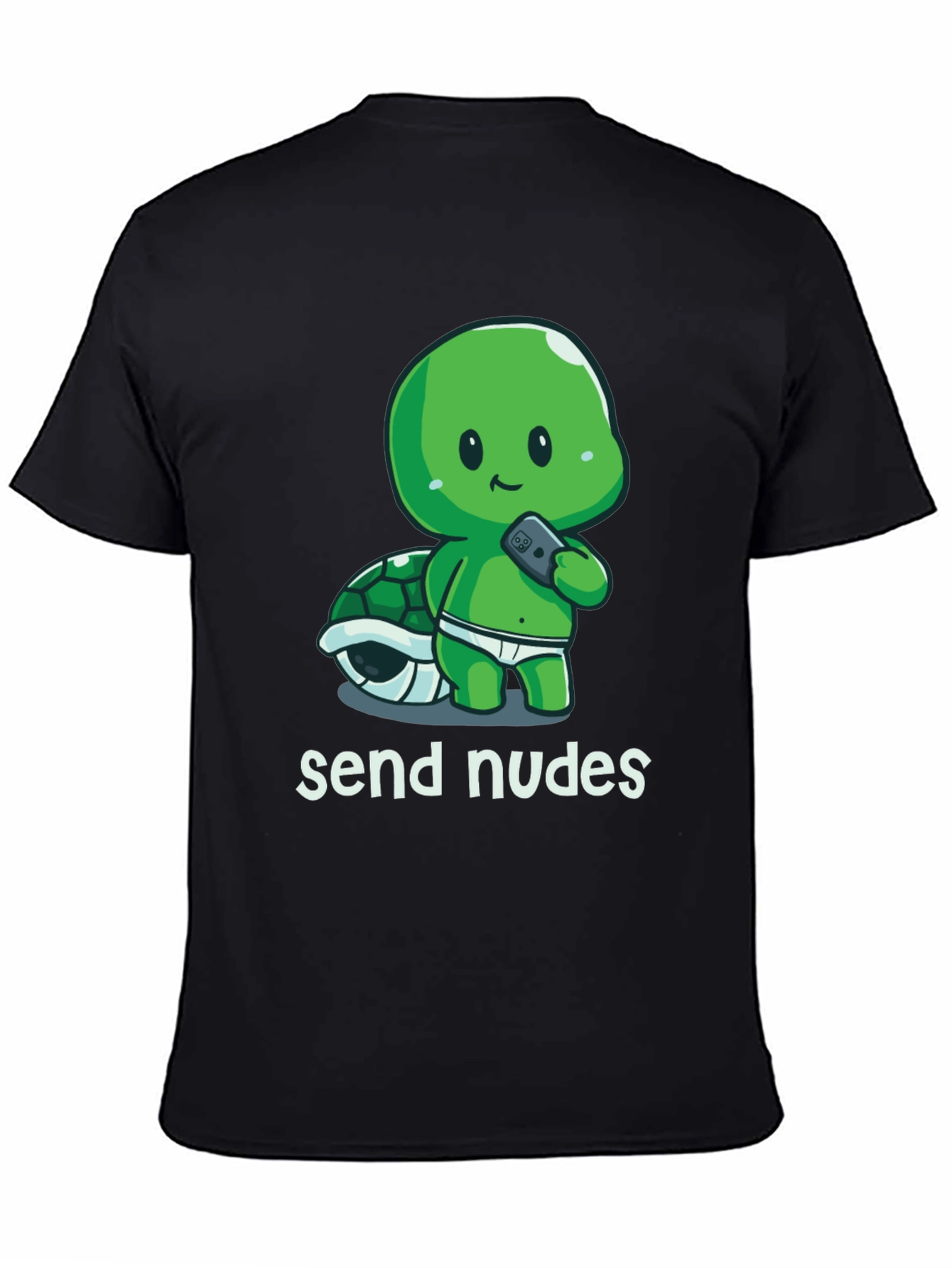 Black Send Nudes Turtle T-Shirt - Funny Graphic Tee view 4