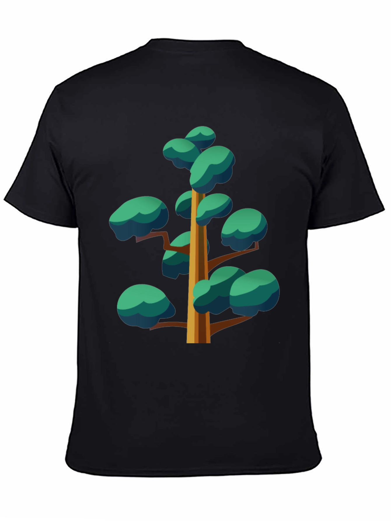 Black Cartoon Tree Graphic Black Tee view 4