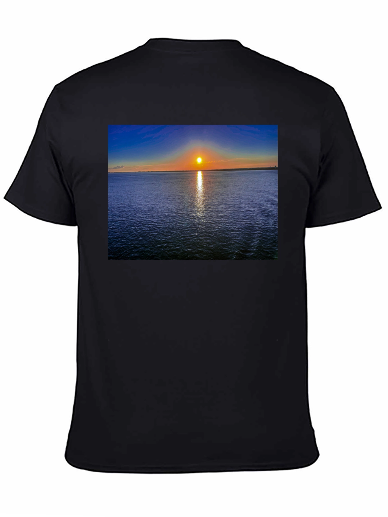 Black Sunset Over Water Graphic T-Shirt view 4