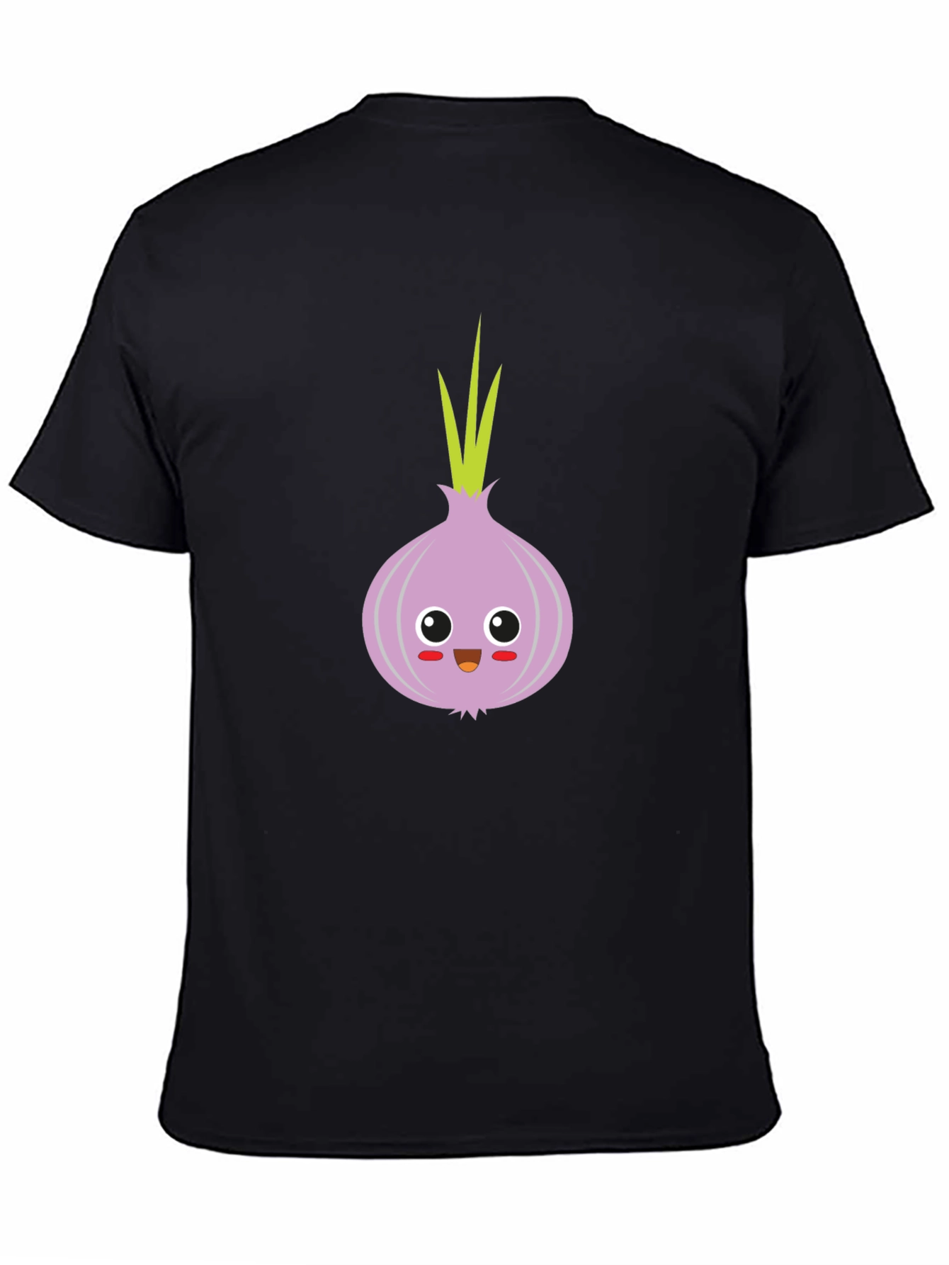 Black Cute Onion Cartoon T-Shirt - Fun & Unique Design view 4