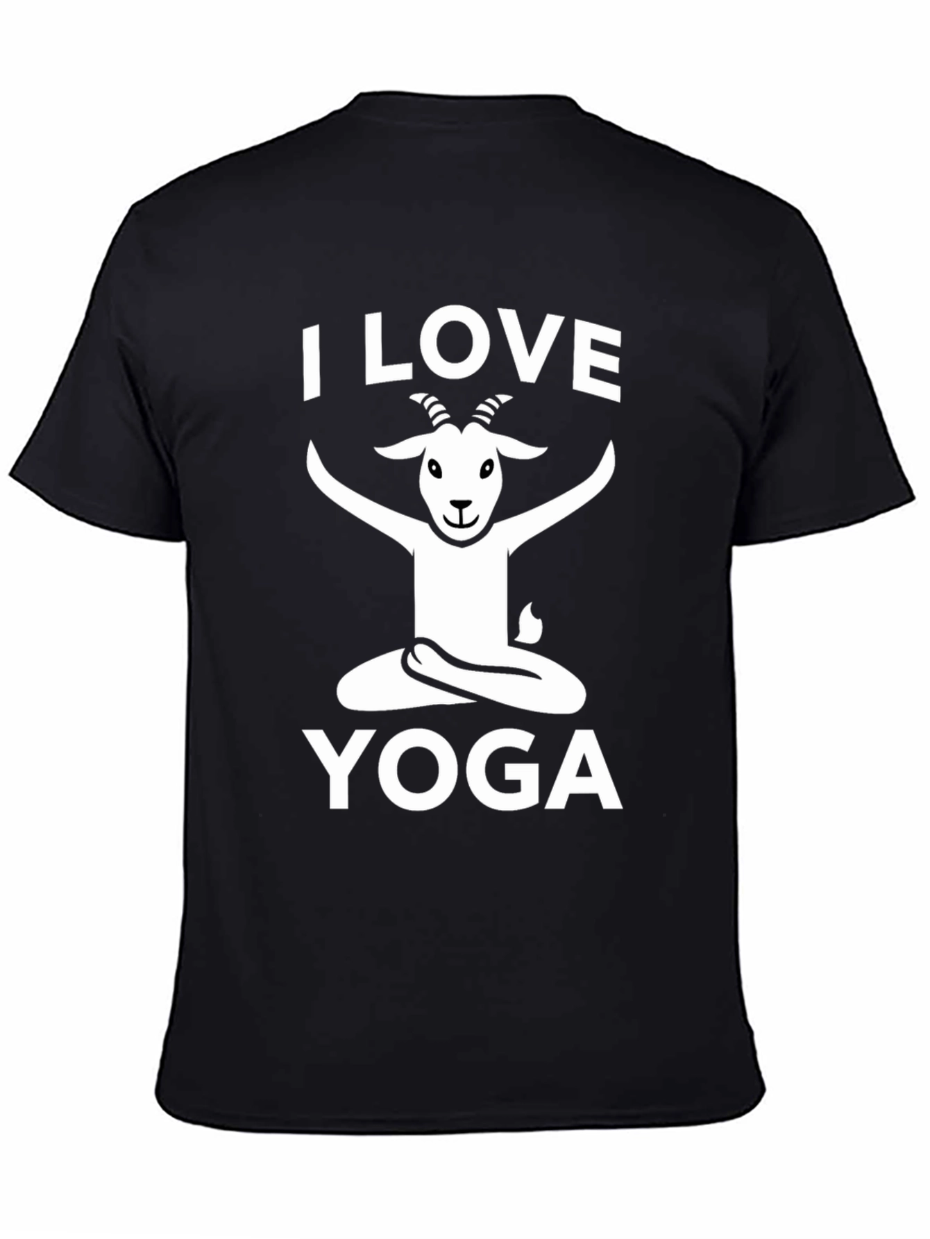 Black I Love Yoga Goat T-Shirt - Funny Graphic Tee view 4