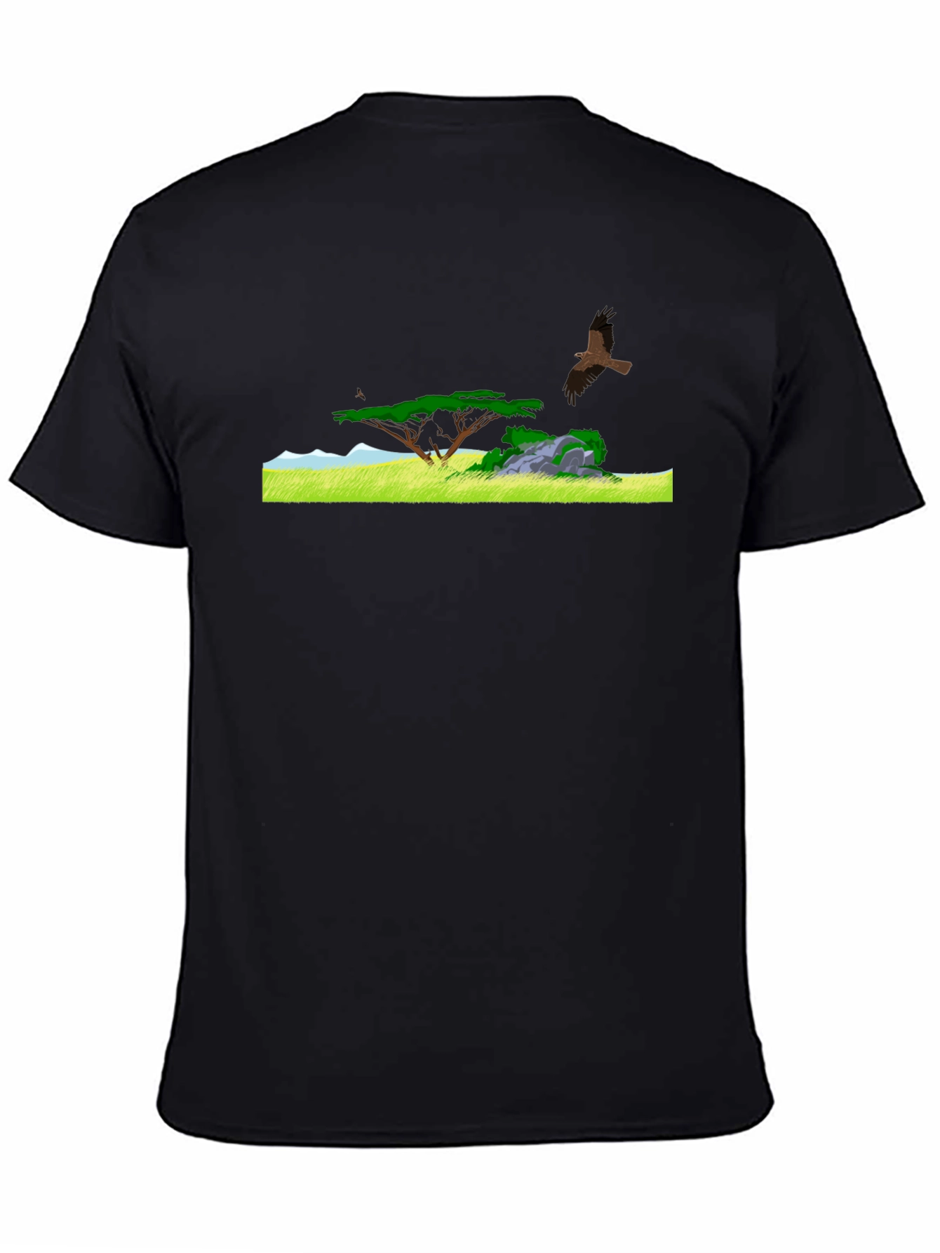 Black Nature Landscape Graphic Tee - Black T-Shirt view 4