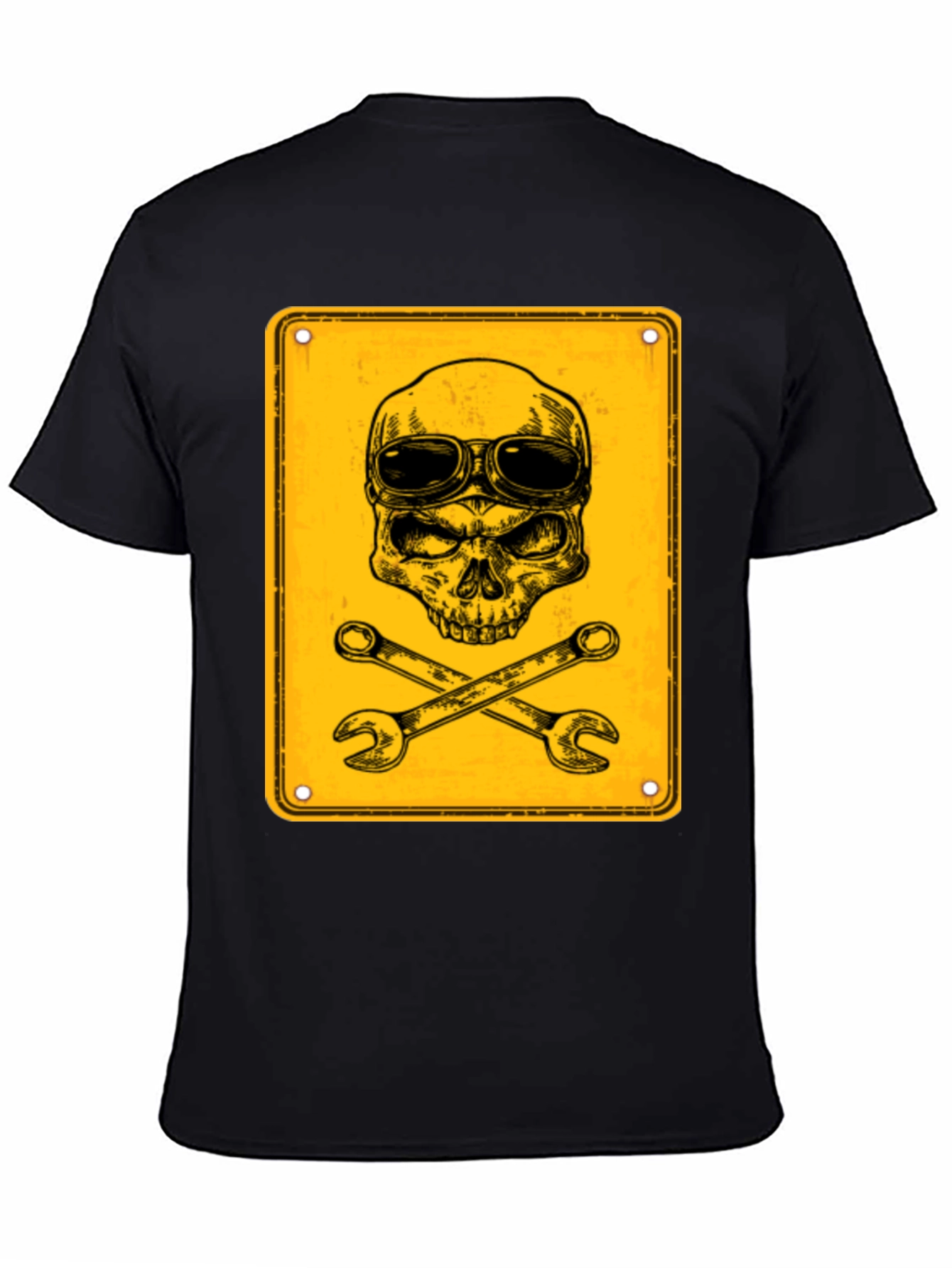 Black Skull & Wrenches Graphic T-Shirt - Mechanic Style view 4