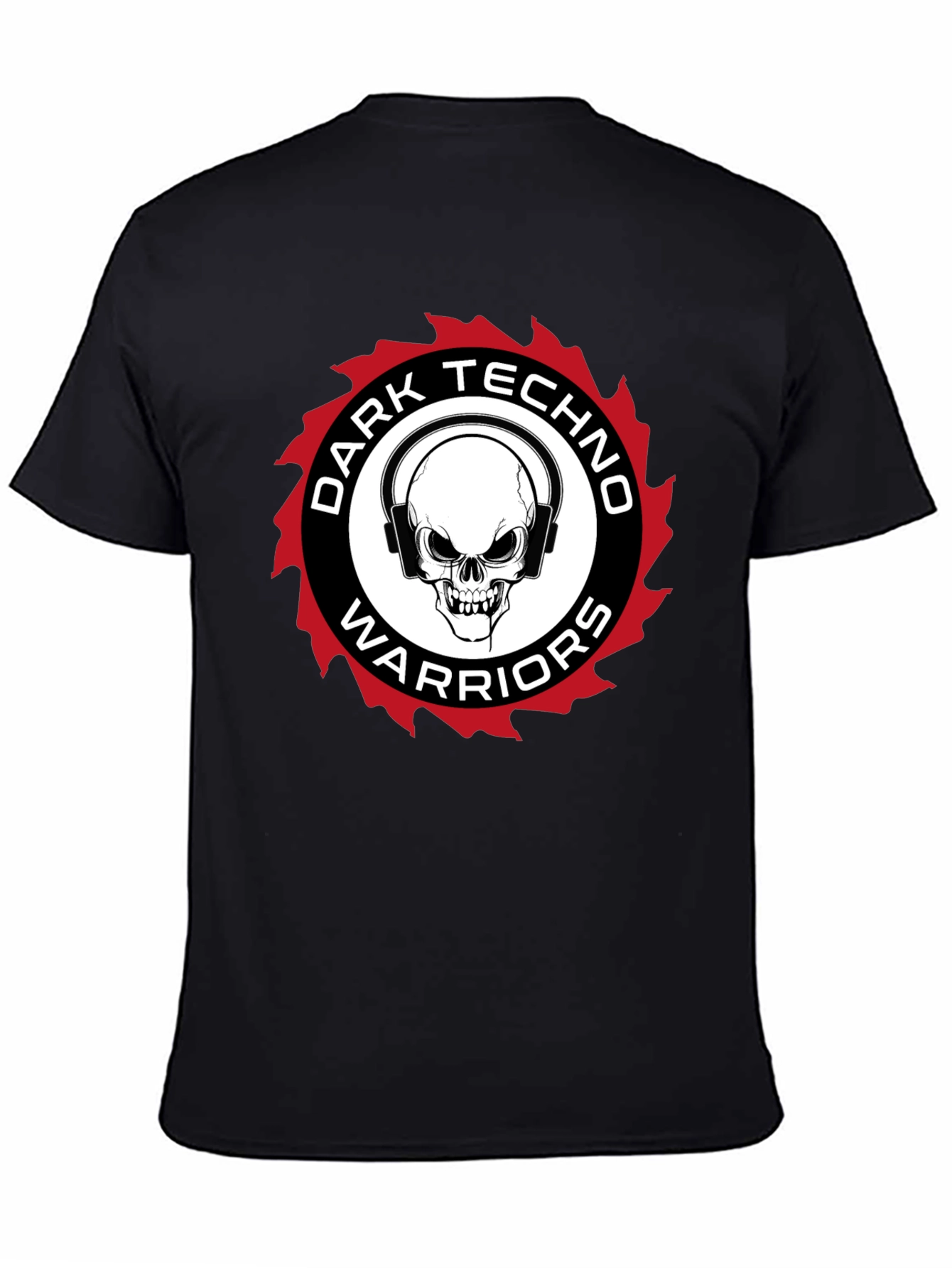 Black Dark Techno Warriors Graphic Tee view 4