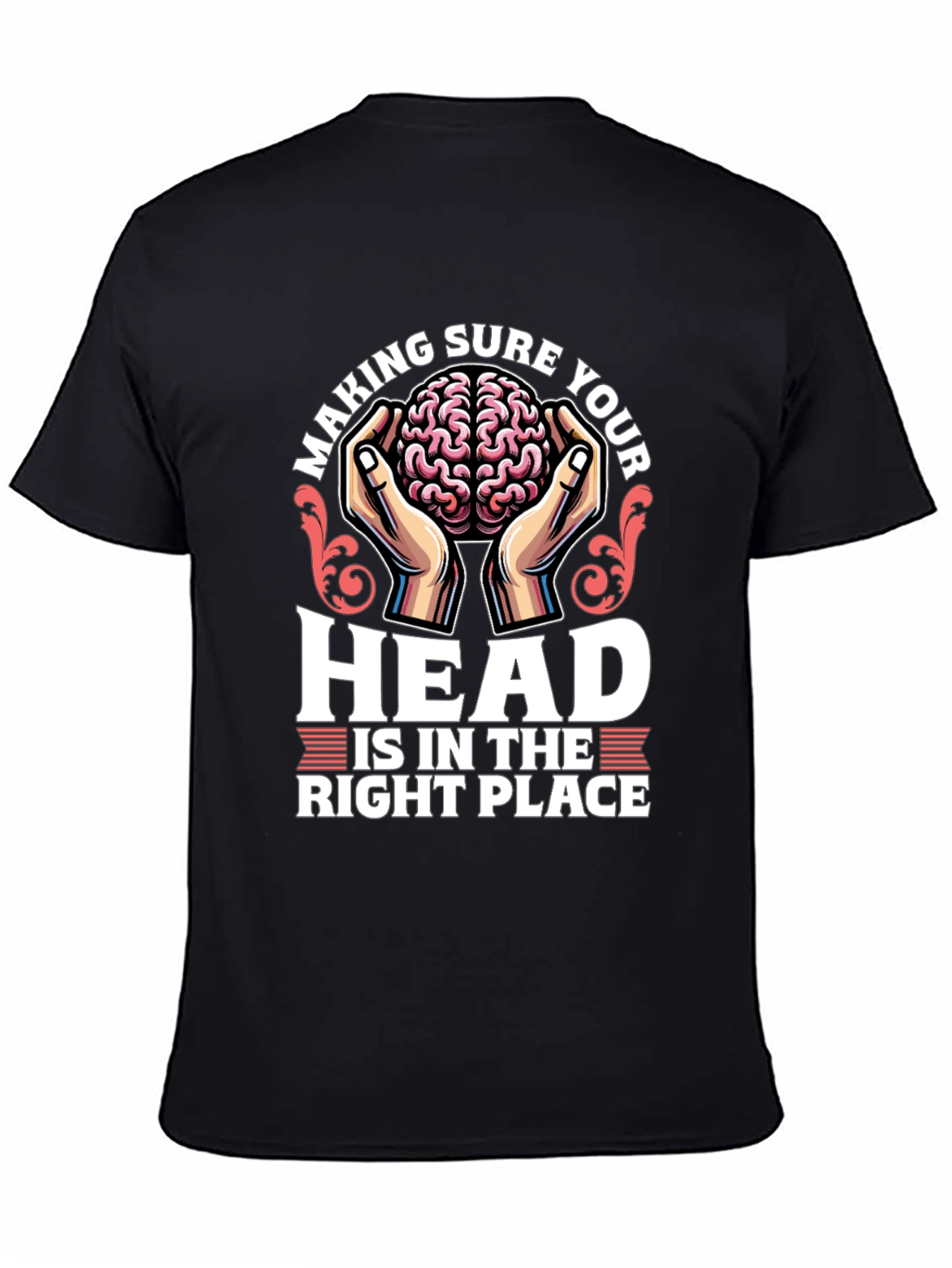 Black Brain in Hands Graphic Tee - Right Place view 4