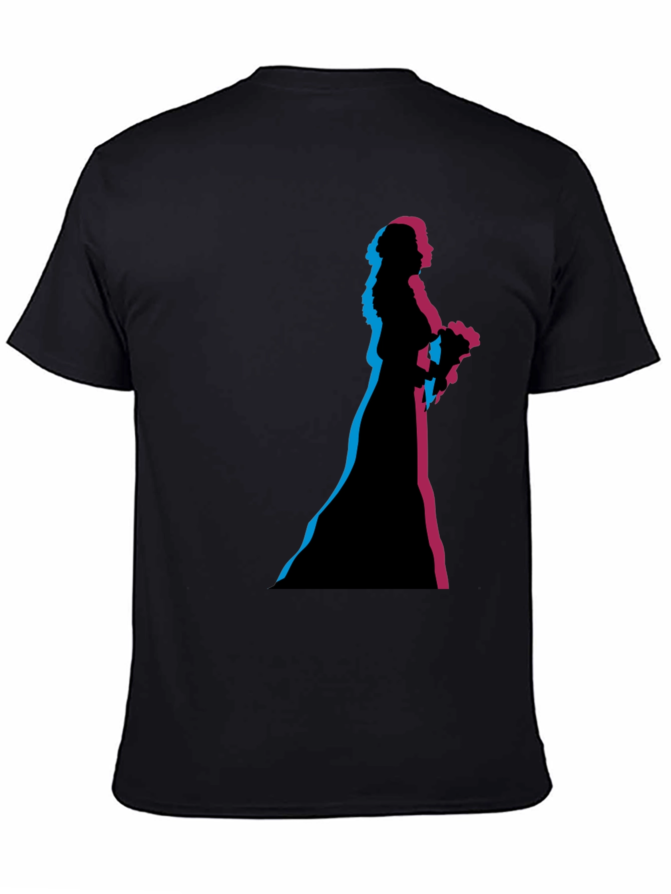 Black Bride Silhouette Graphic Black T-Shirt view 4